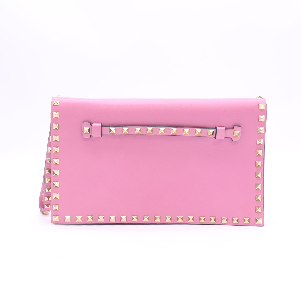 Valentino Garavani Rockstud Leather Flap Wristlet Clutch W23454