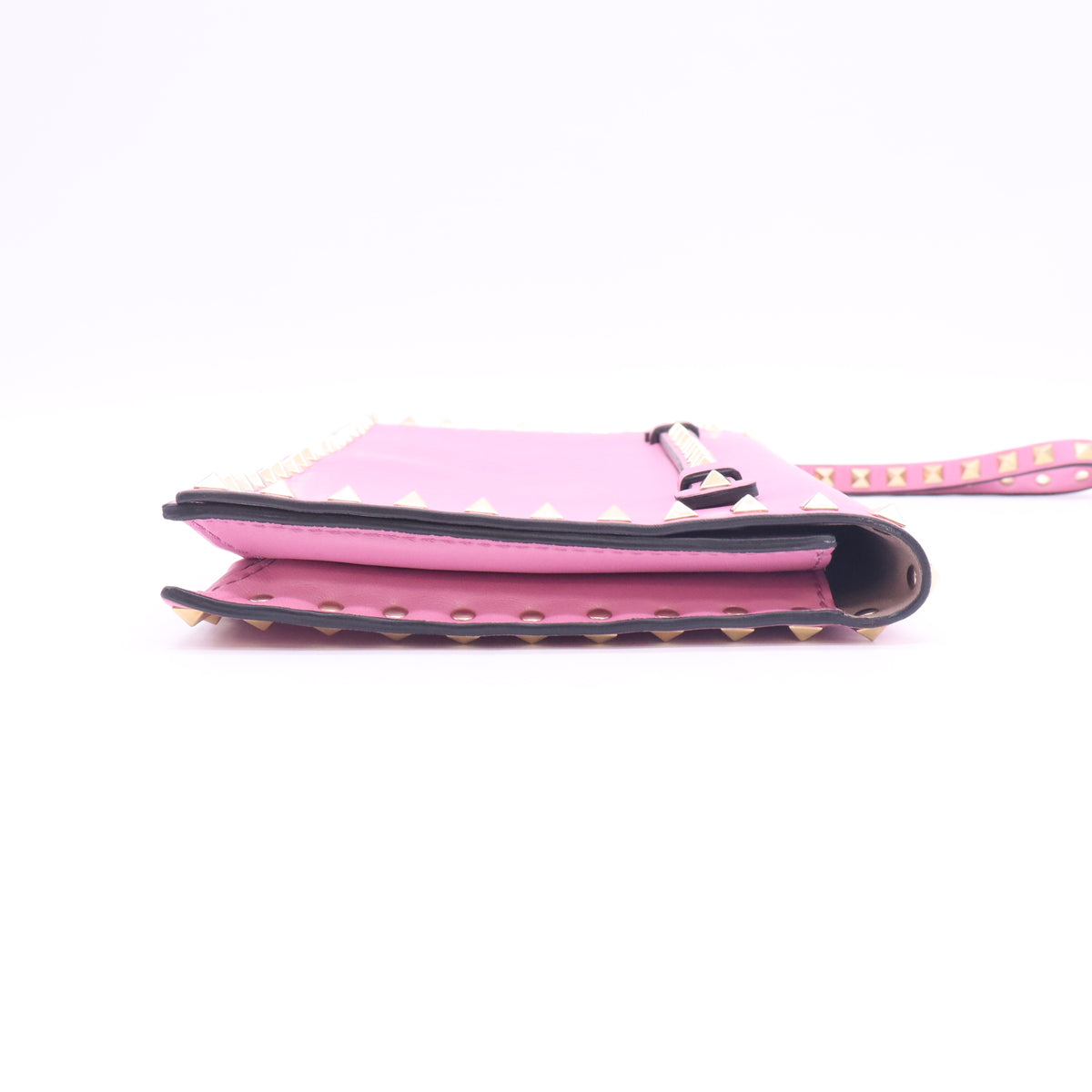Valentino Garavani Rockstud Leather Flap Wristlet Clutch W23454