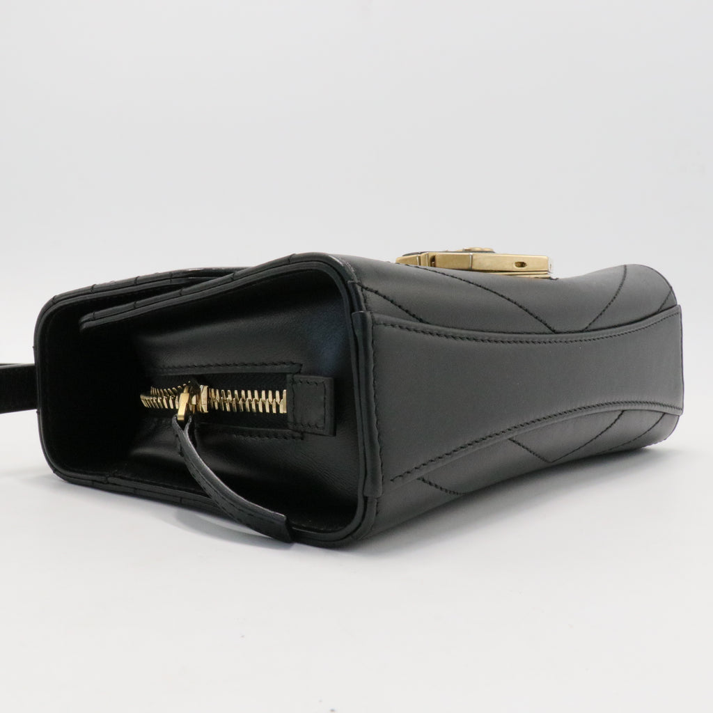 Medal Envelope Flap Bag Chevron Calfskin Small