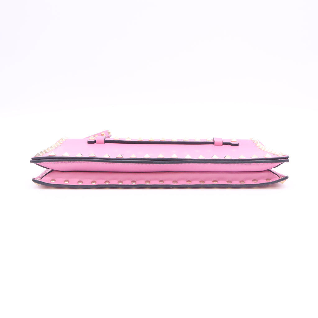 Valentino Garavani Rockstud Leather Flap Wristlet Clutch W23454