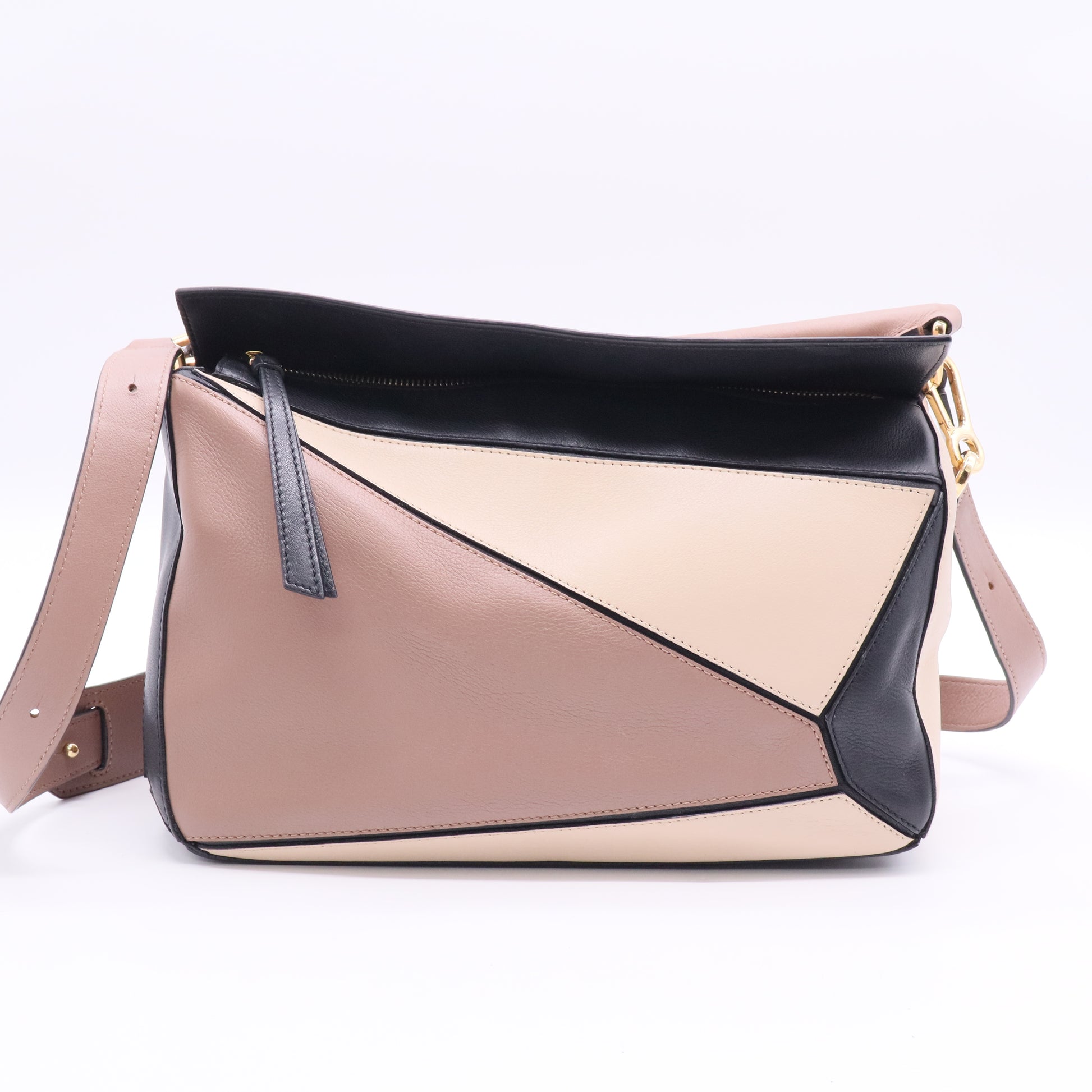 Loewe Puzzle Medium Color Block Calfskin Crossbody Bag twins b11756