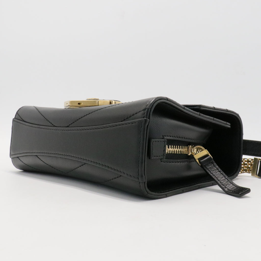 Medal Envelope Flap Bag Chevron Calfskin Small