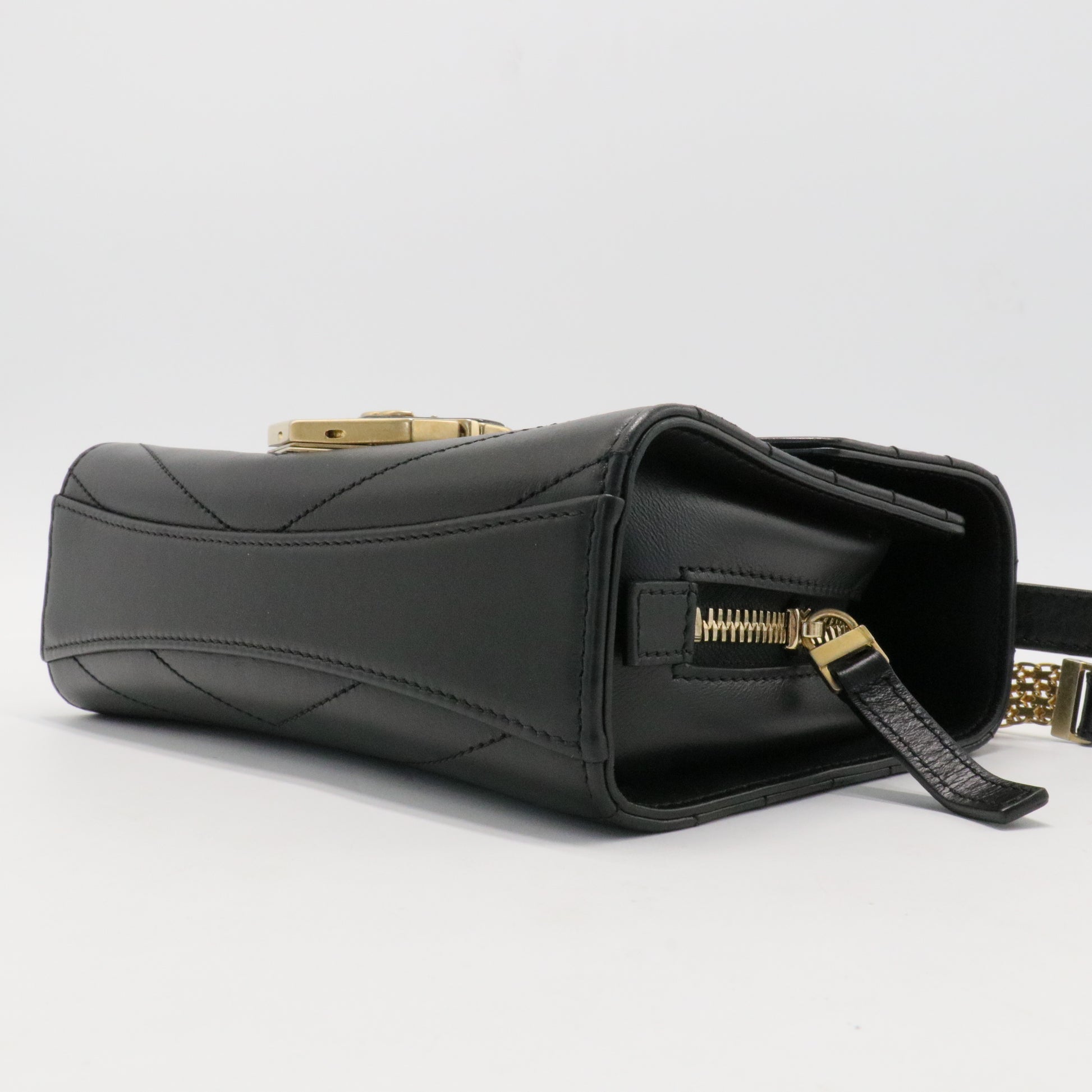 Medal Envelope Flap Bag Chevron Calfskin Small