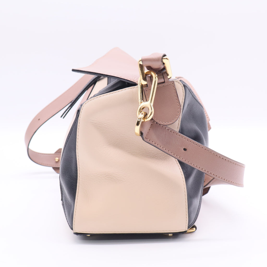 Loewe Puzzle Medium Color Block Calfskin Crossbody Bag twins b11756