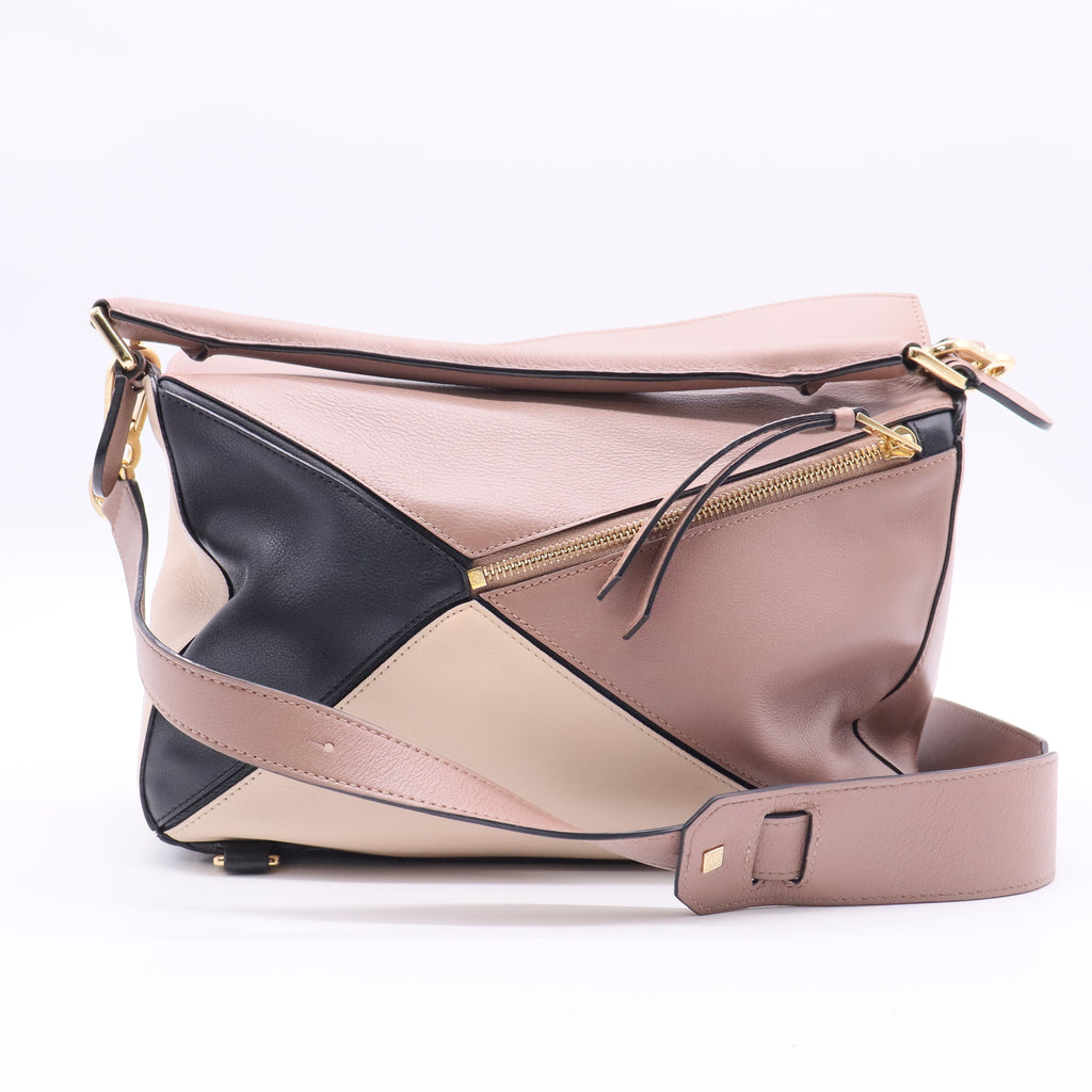 Loewe Puzzle Medium Color Block Calfskin Crossbody Bag twins b11756