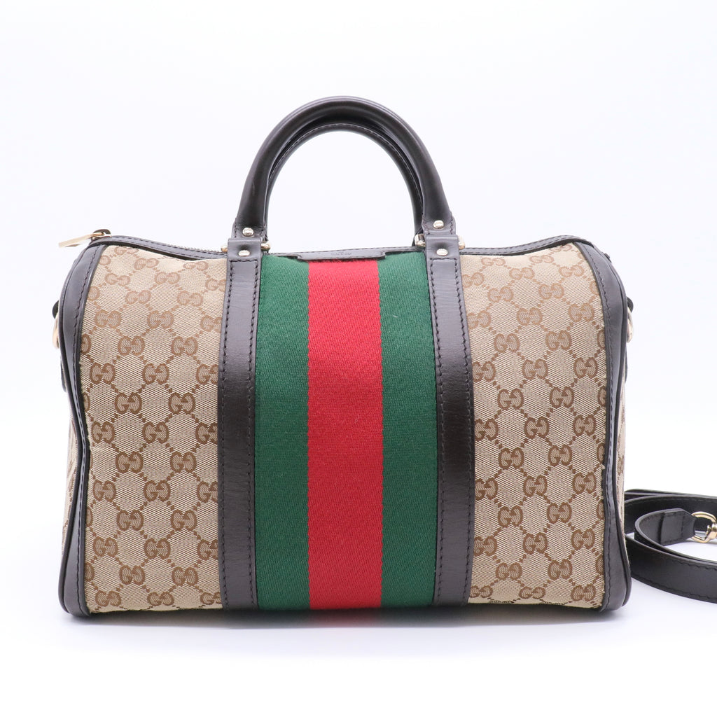 Vintage Web Boston Bag GG Canvas Medium