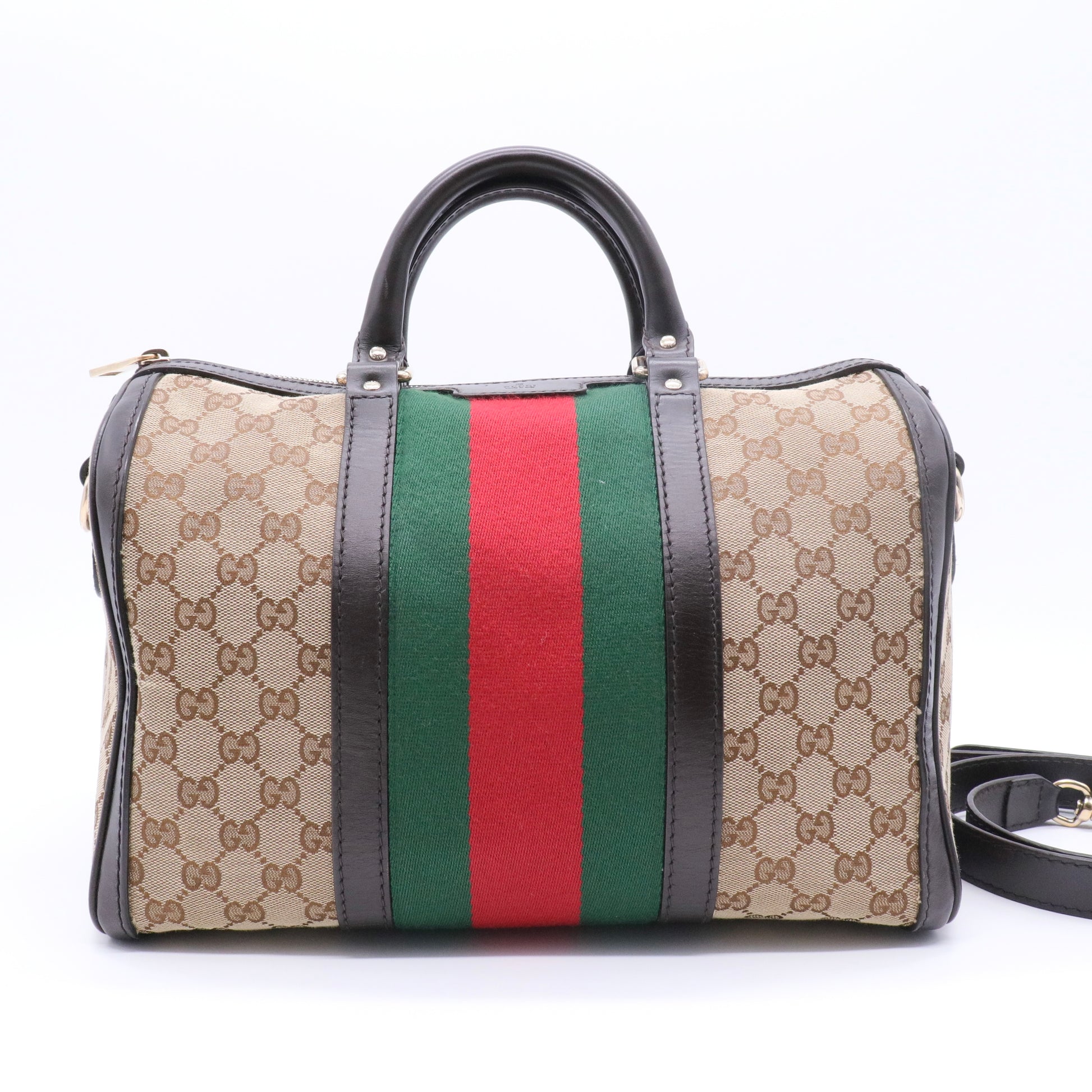 Vintage Web Boston Bag GG Canvas Medium