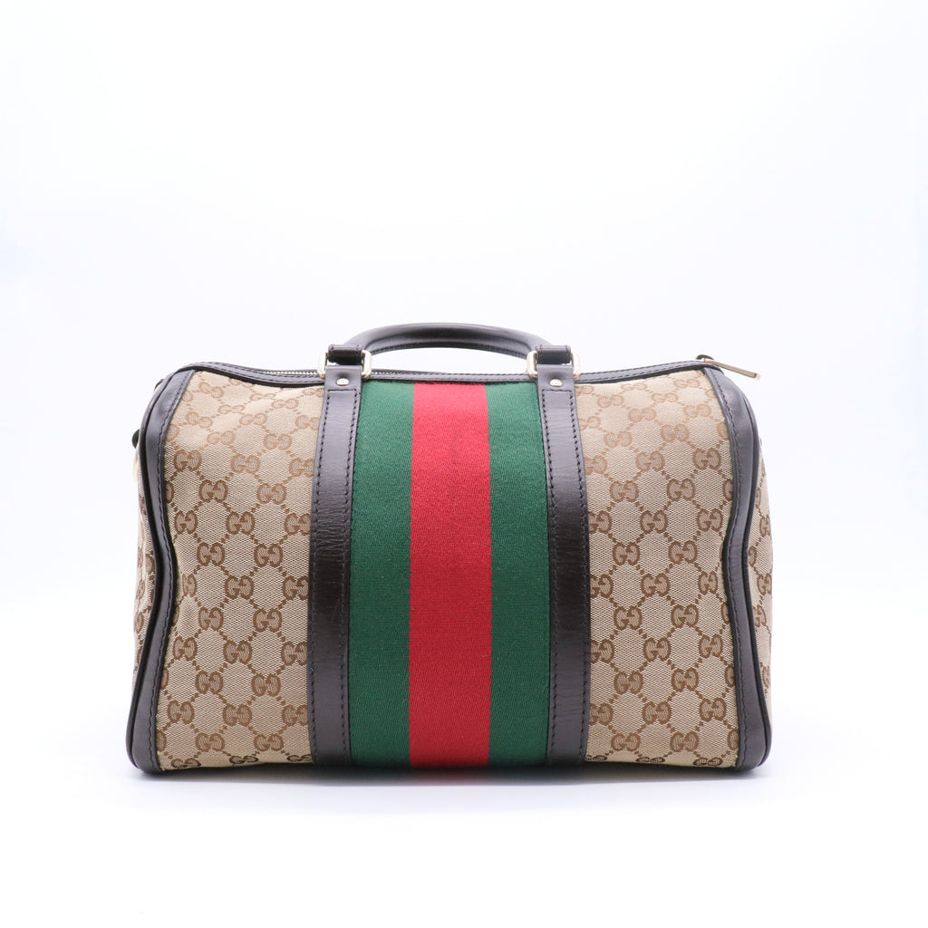 Vintage Web Boston Bag GG Canvas Medium
