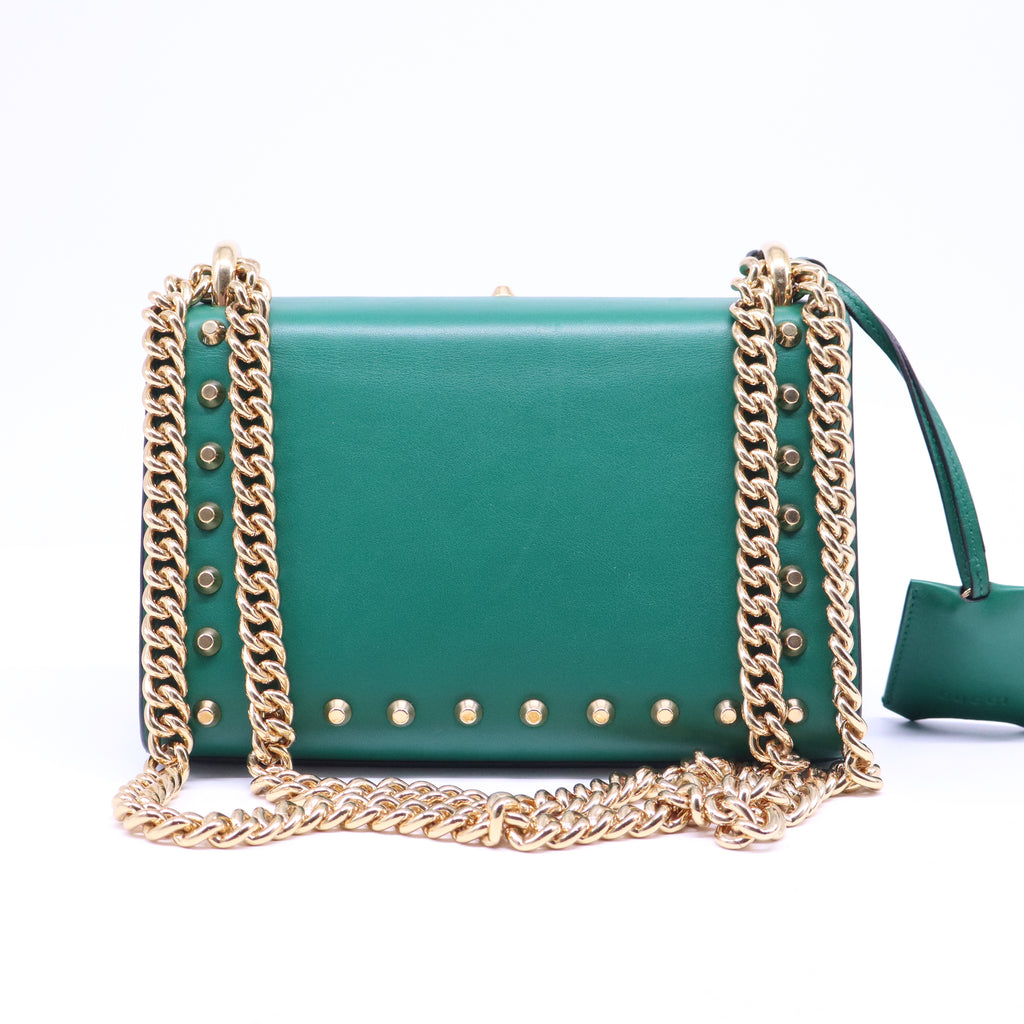 Pearly Padlock Shoulder Bag Studded Leather Small B21309