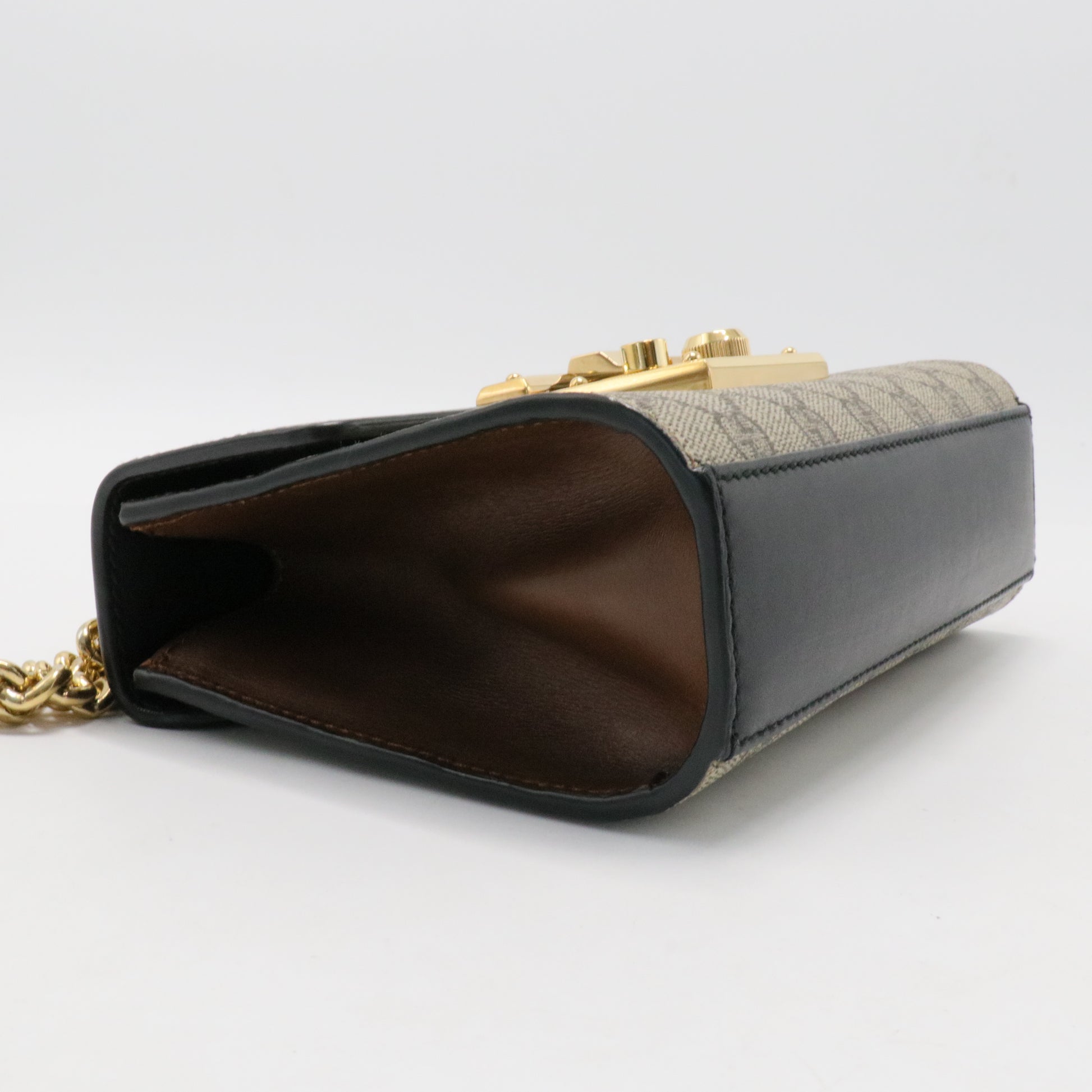 Padlock Shoulder Bag GG Coated Canvas and Leather Small