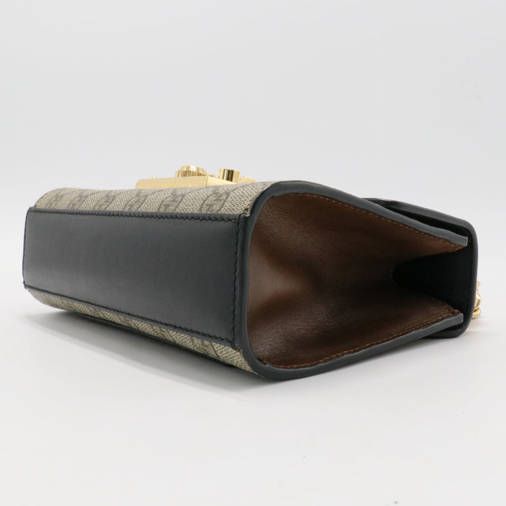 Padlock Shoulder Bag GG Coated Canvas and Leather Small