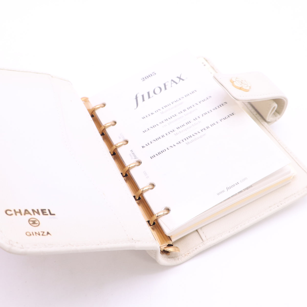 Chanel Camellia Quilted Agenda / Passport Cover W23534