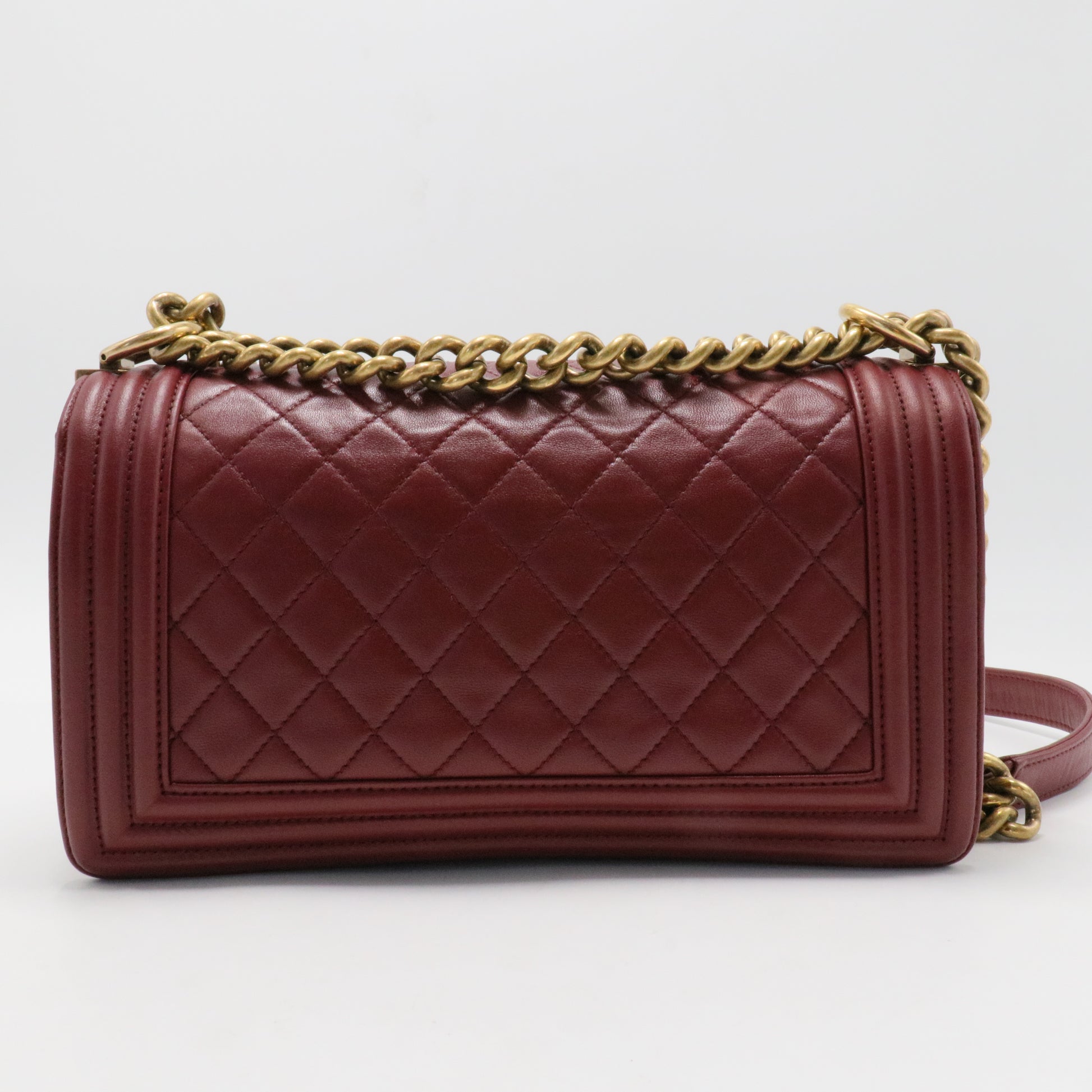 Red Medium Lambskin Boy Flap Bag