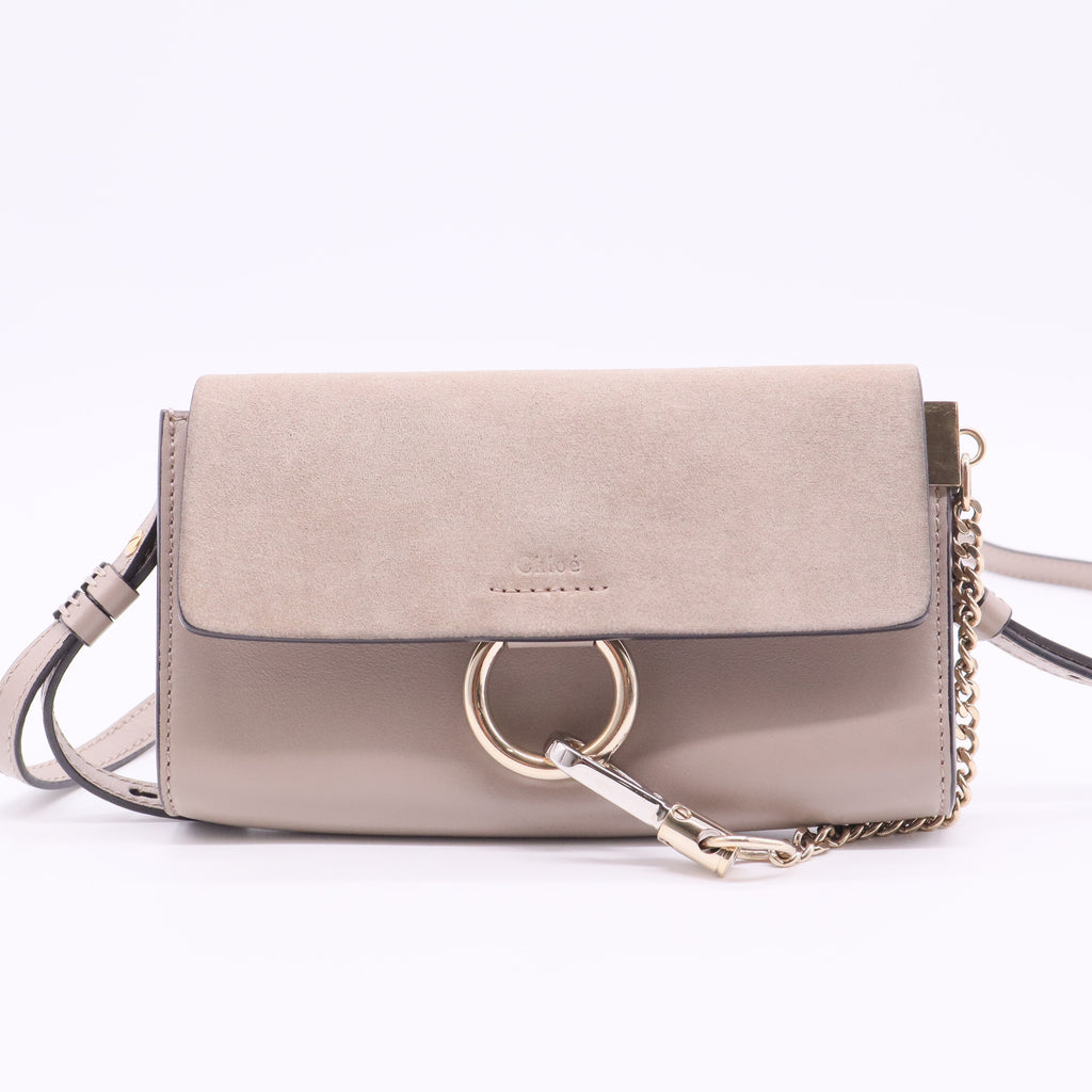 Faye Shoulder Bag Leather and Suede Mini