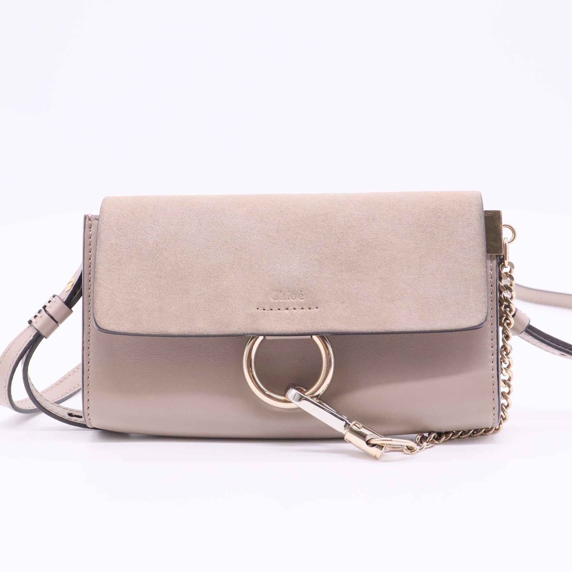 Faye Shoulder Bag Leather and Suede Mini