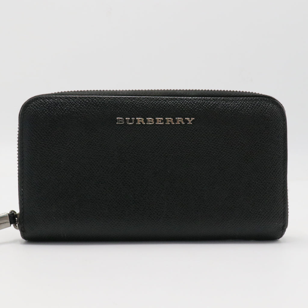 Calfskin Zip Around Wallet Black