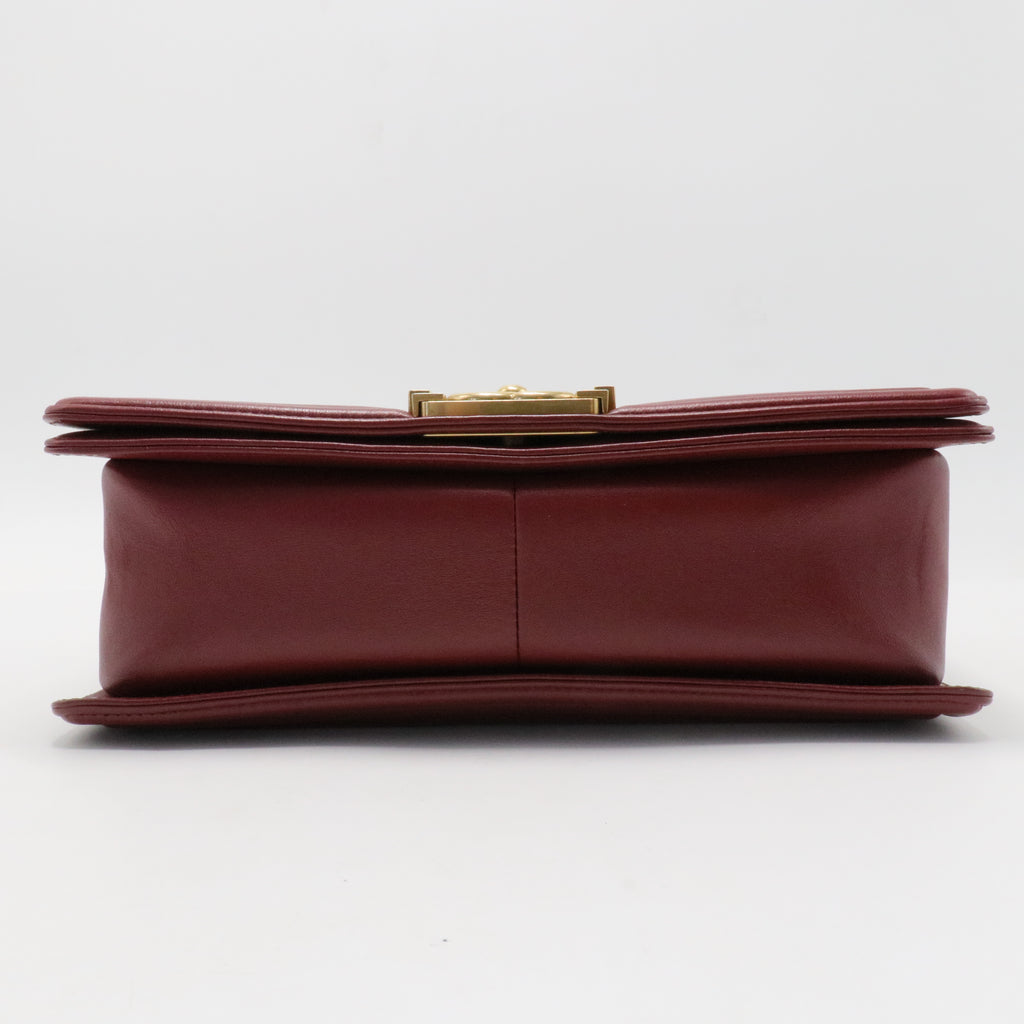 Red Medium Lambskin Boy Flap Bag