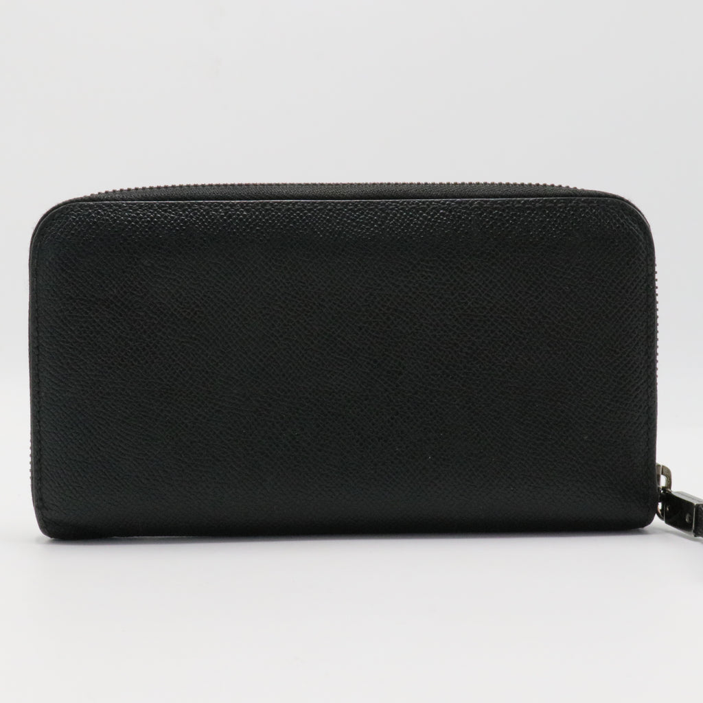 Calfskin Zip Around Wallet Black
