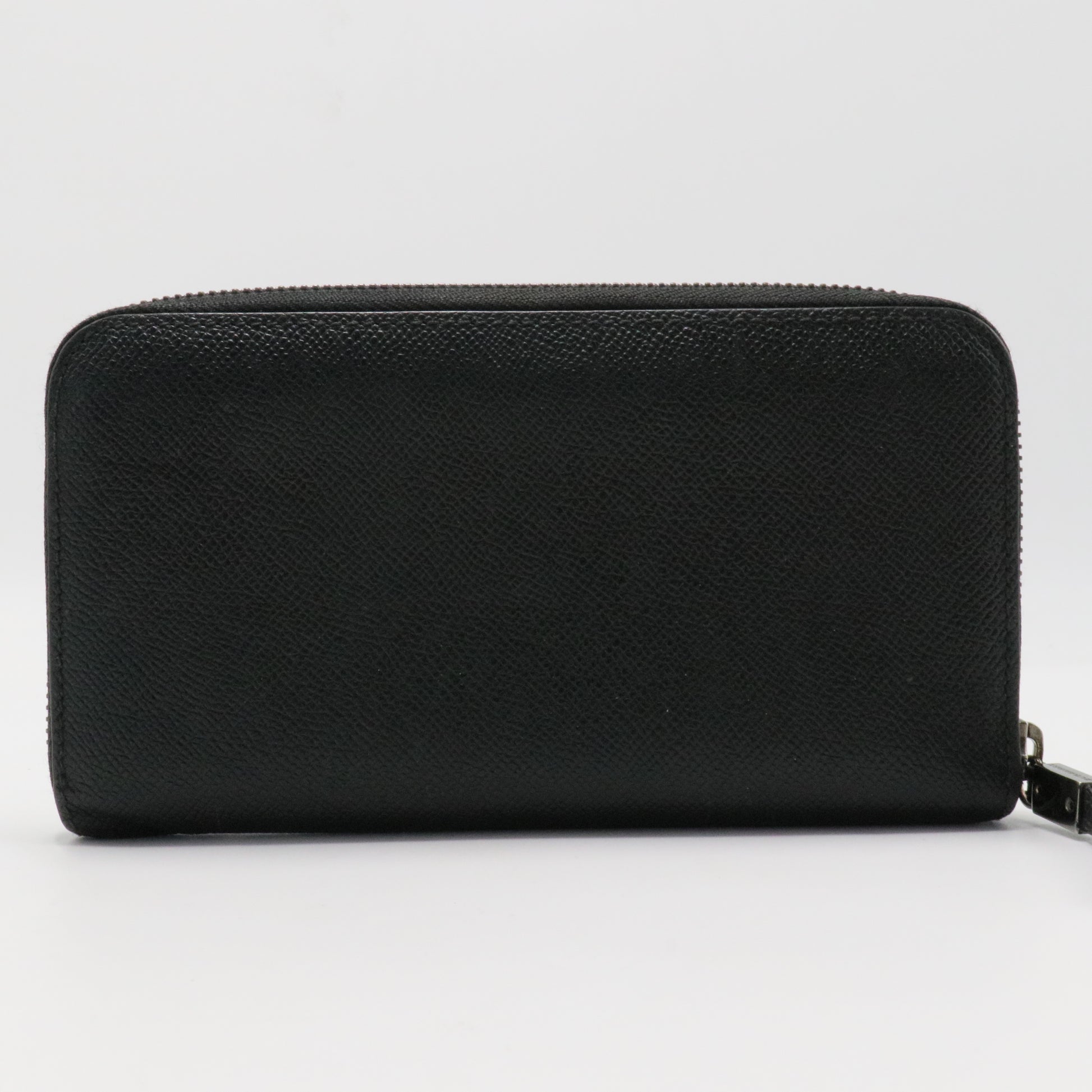 Calfskin Zip Around Wallet Black