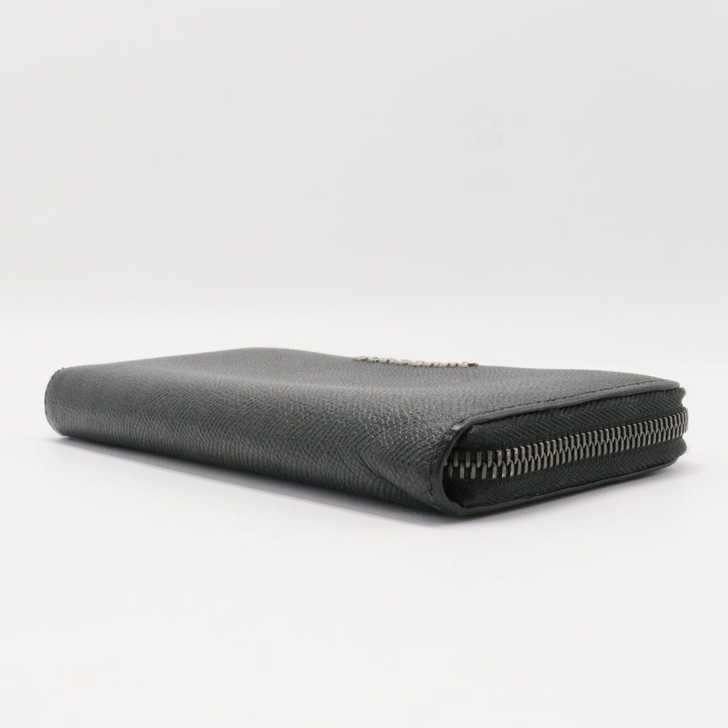 Calfskin Zip Around Wallet Black