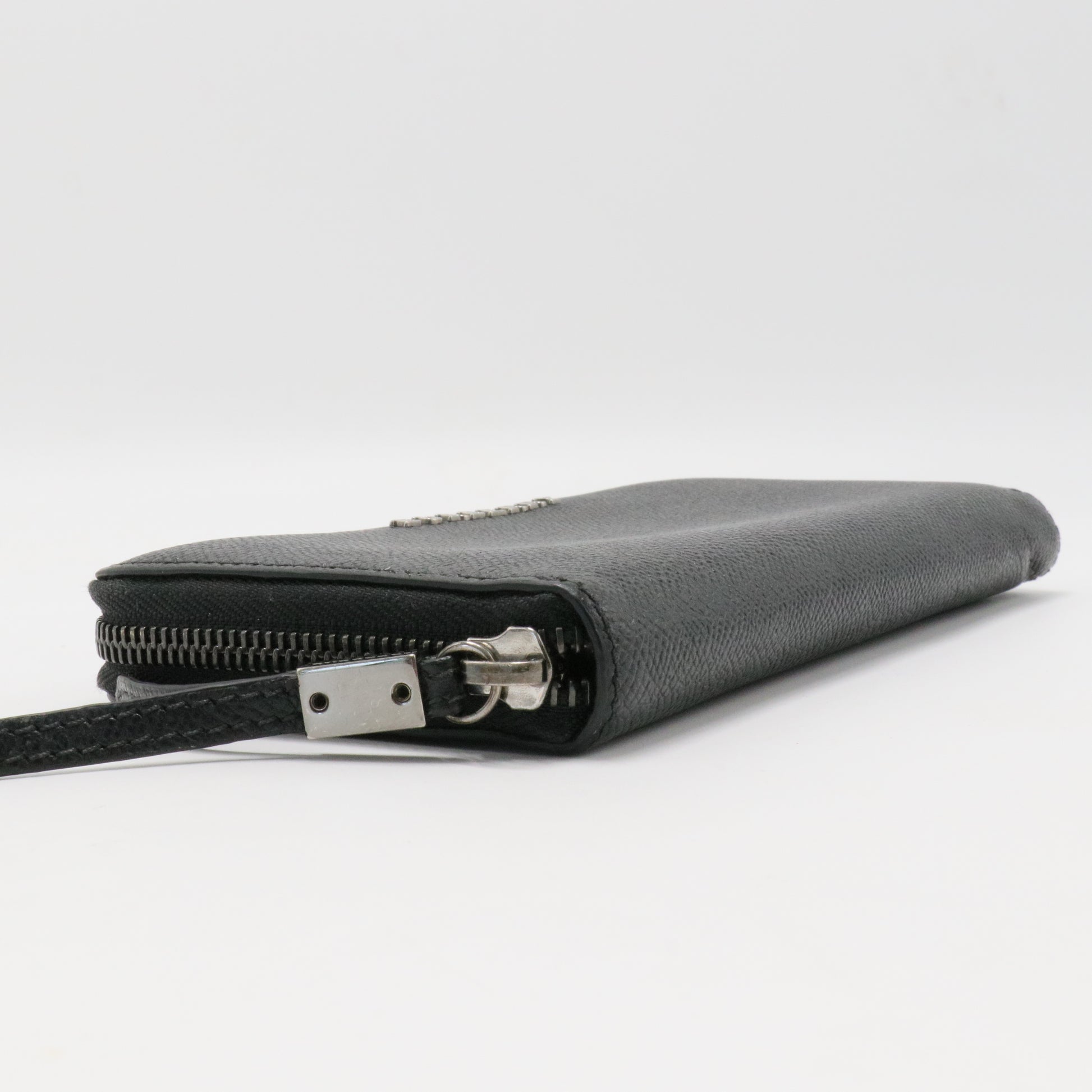 Calfskin Zip Around Wallet Black