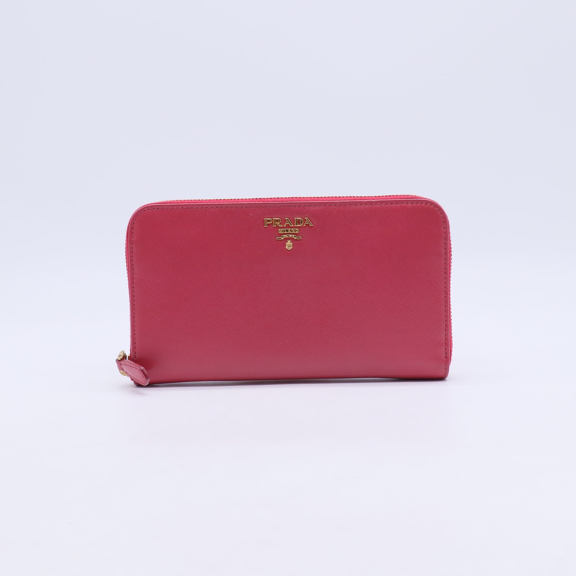 Prada Saffiano Metal Leather Zip-Around Wallet W21129