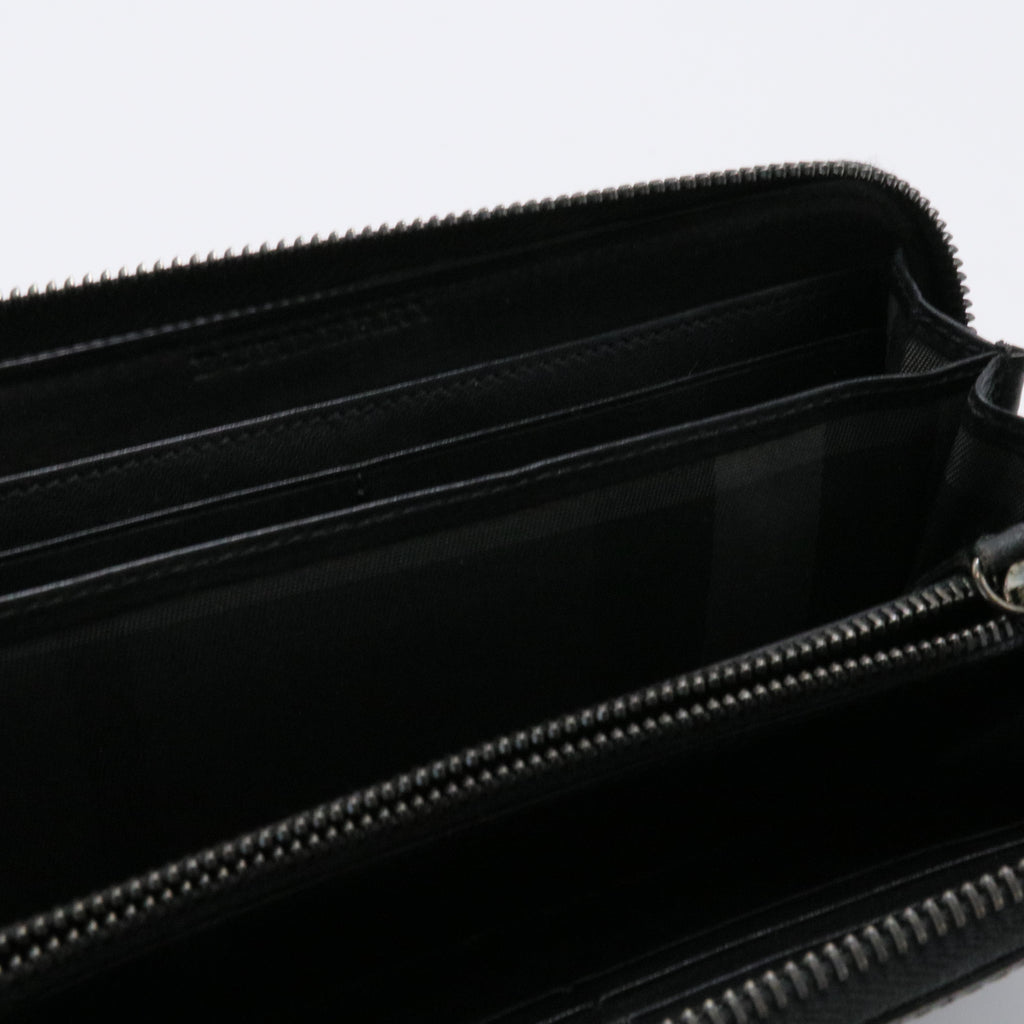 Calfskin Zip Around Wallet Black