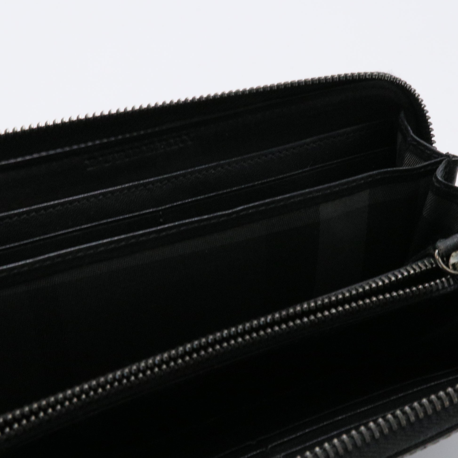 Calfskin Zip Around Wallet Black