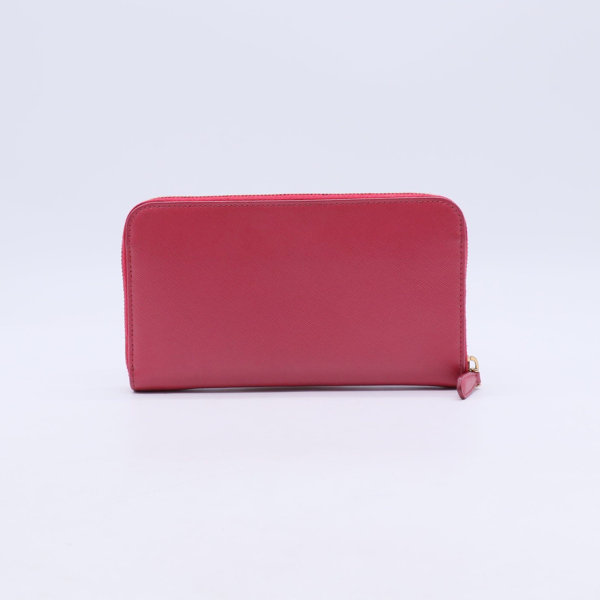 Prada Saffiano Metal Leather Zip-Around Wallet W21129