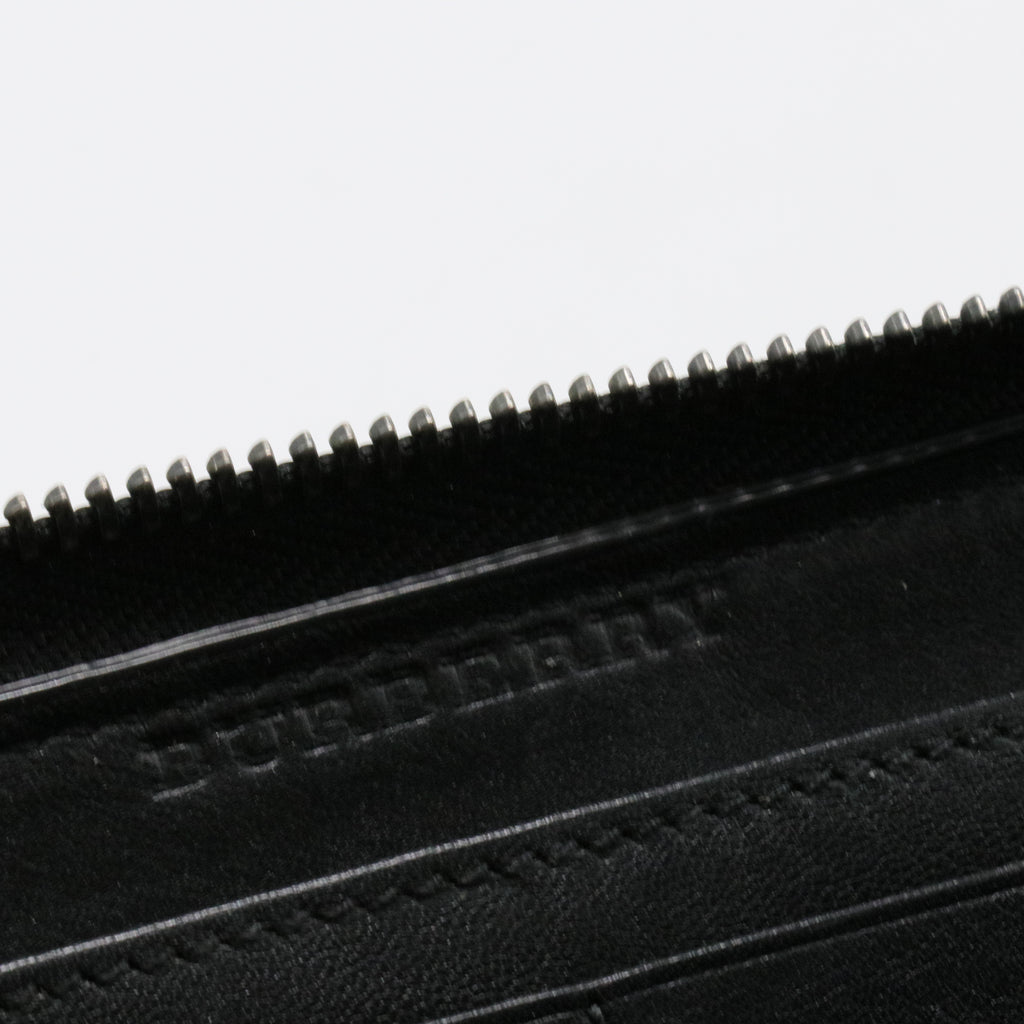 Calfskin Zip Around Wallet Black