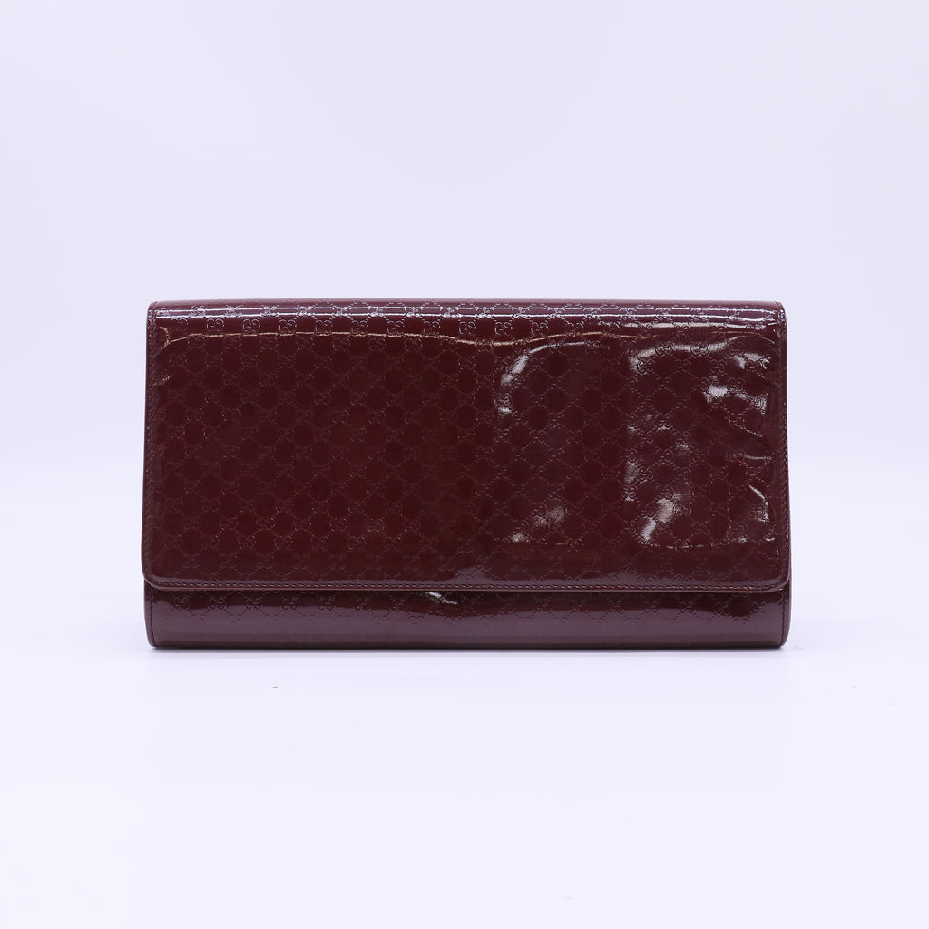 Gucci Broadway Medium Microguccissima Patent Leather Clutch Bag W21854