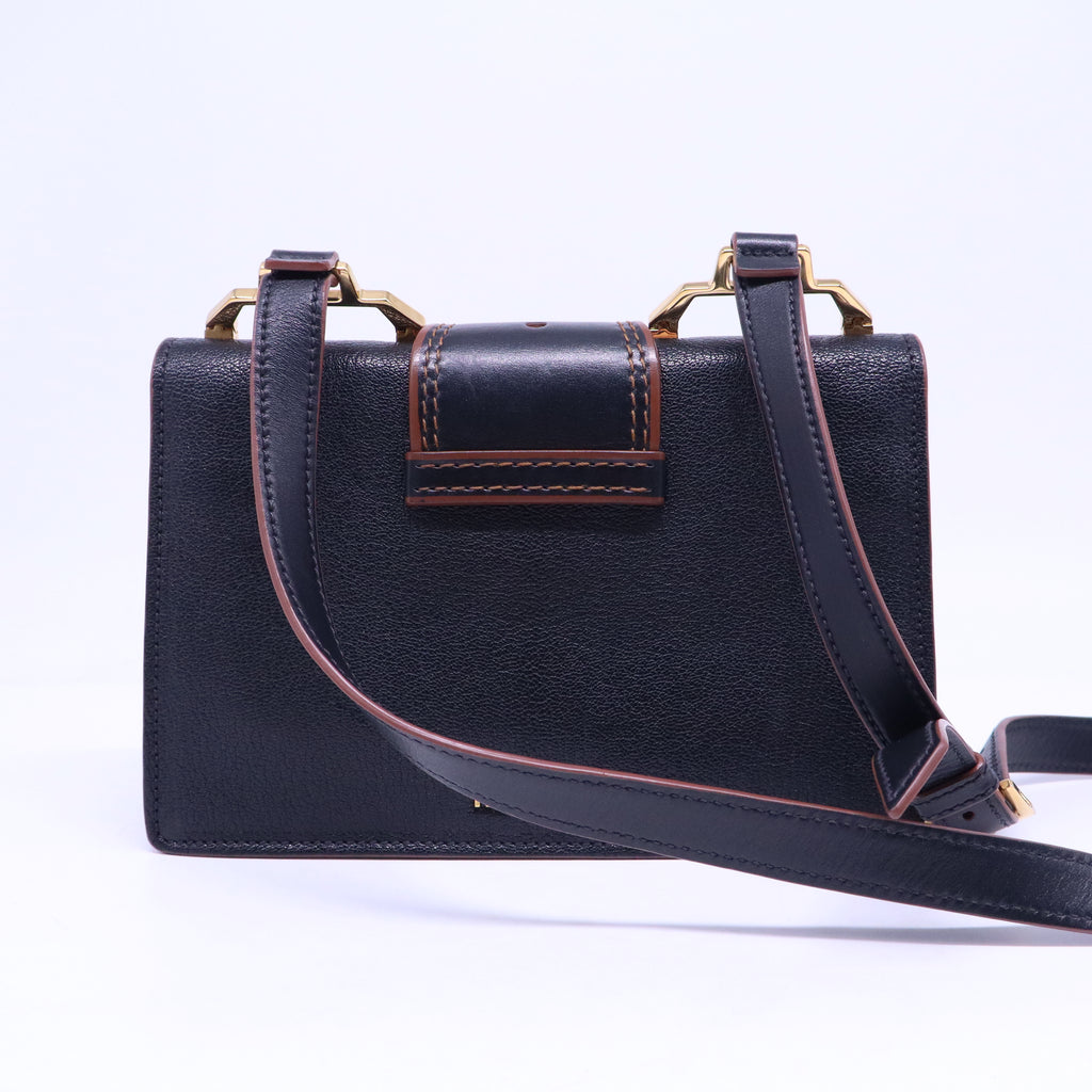 Madras Crystal Buckle Shoulder Bag Leather Small B20810