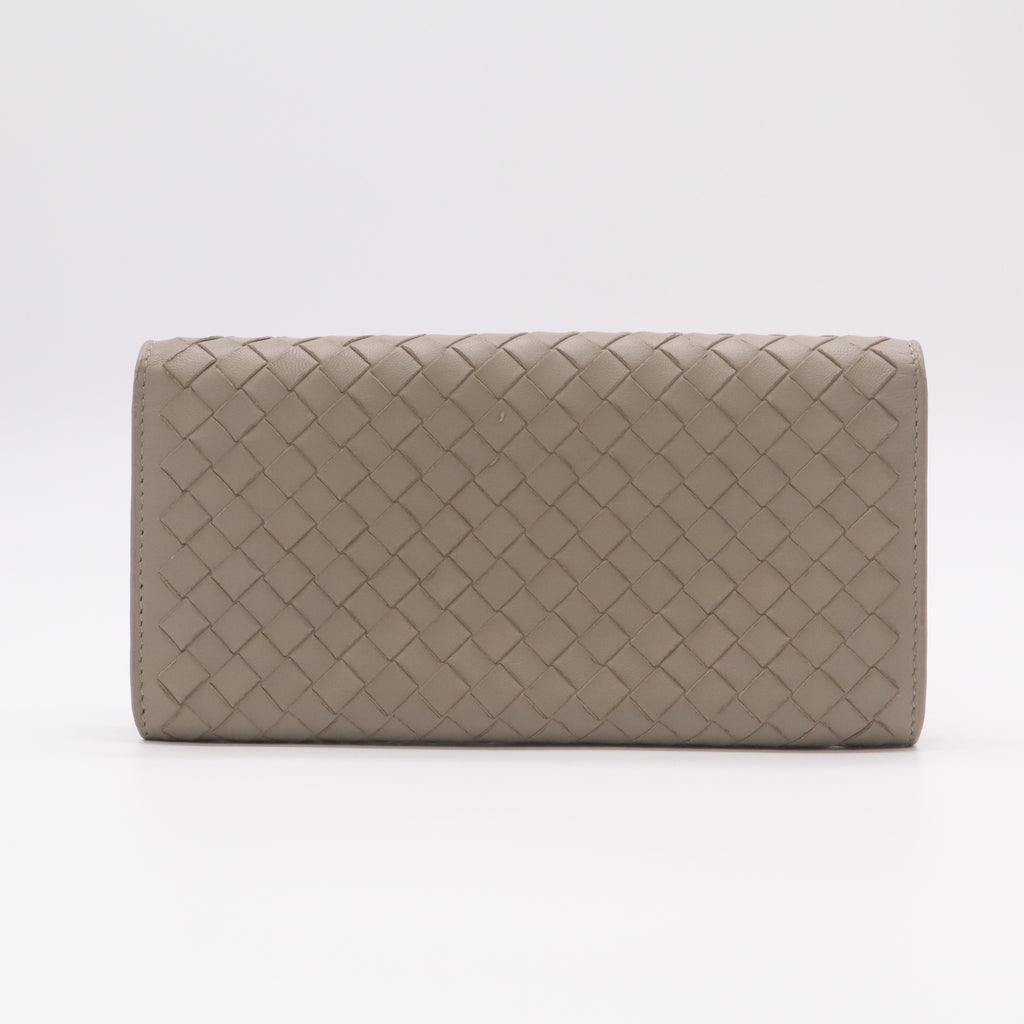 Bottega Veneta Intrecciato Continental Wallet with Leather Corner Guards W22177