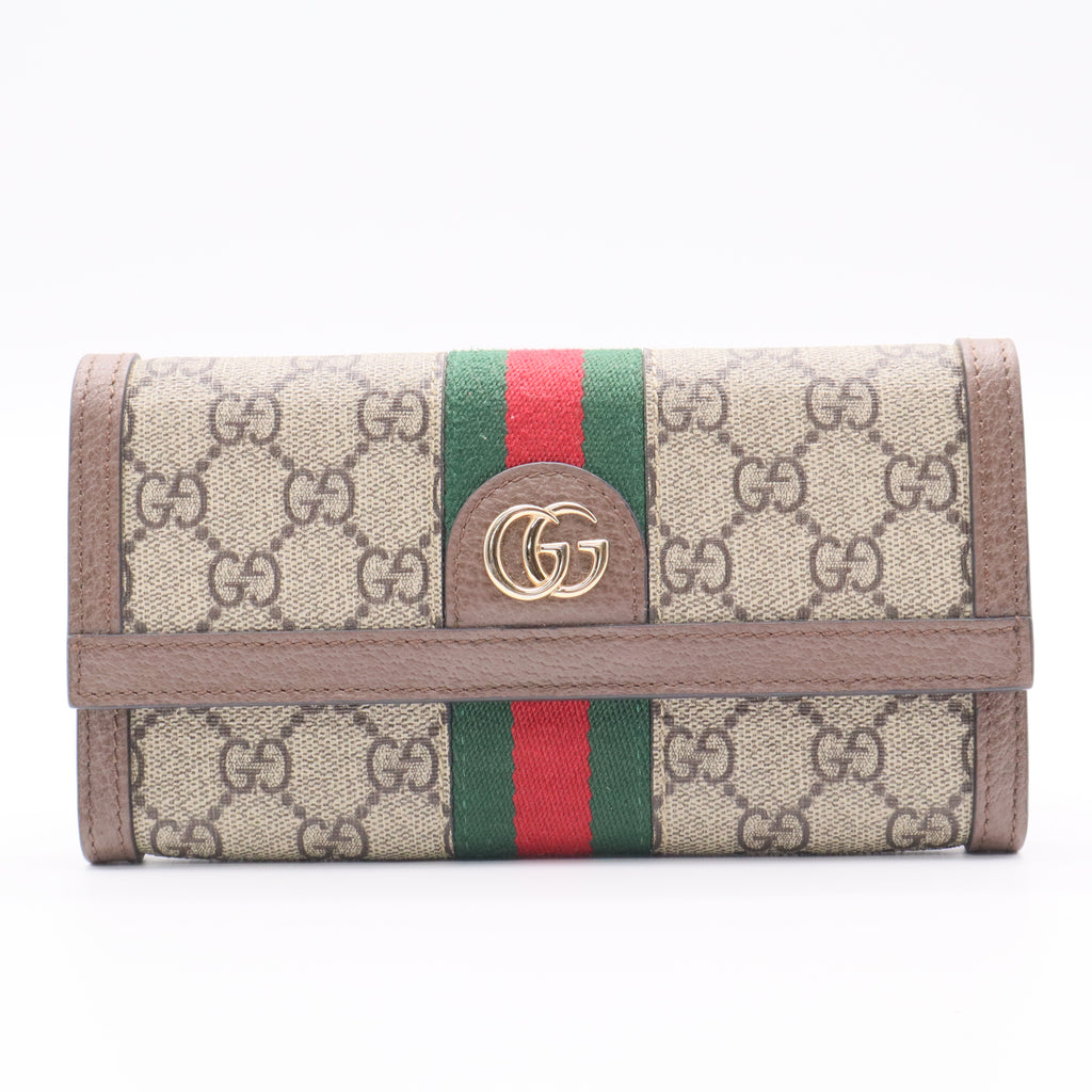 Ophidia GG Continental Wallet GG Supreme Canvas Leather Twins