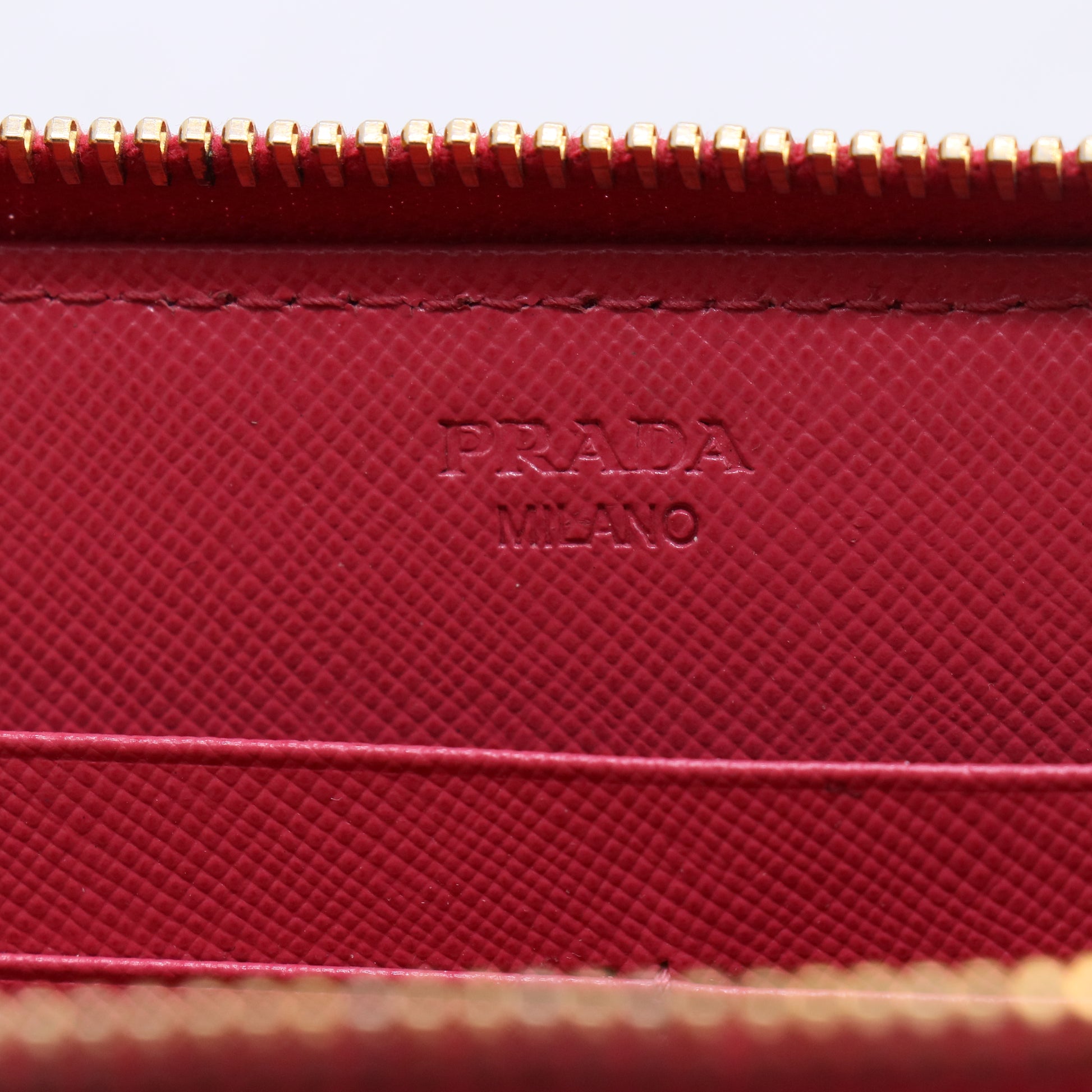 Prada Saffiano Metal Leather Zip-Around Wallet W21129