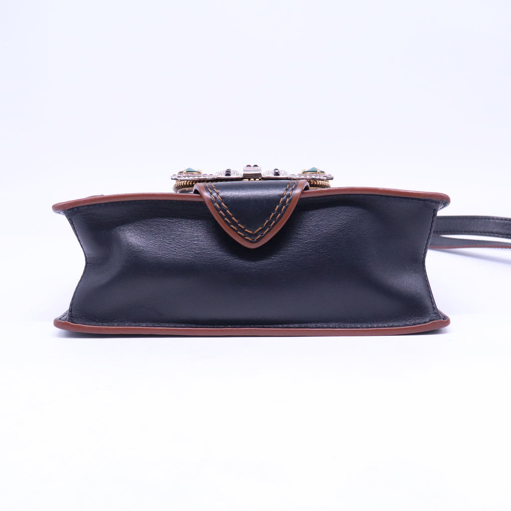 Madras Crystal Buckle Shoulder Bag Leather Small B20810