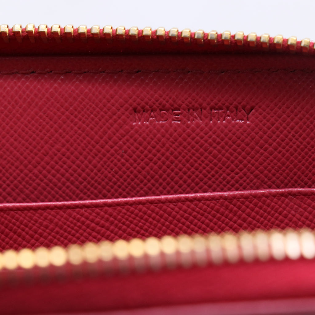 Prada Saffiano Metal Leather Zip-Around Wallet W21129