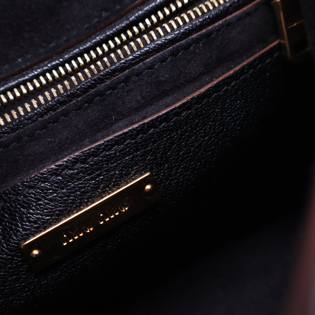 Madras Crystal Buckle Shoulder Bag Leather Small B20810