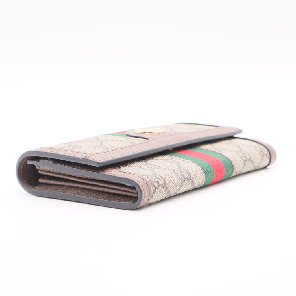 Ophidia GG Continental Wallet GG Supreme Canvas Leather Twins