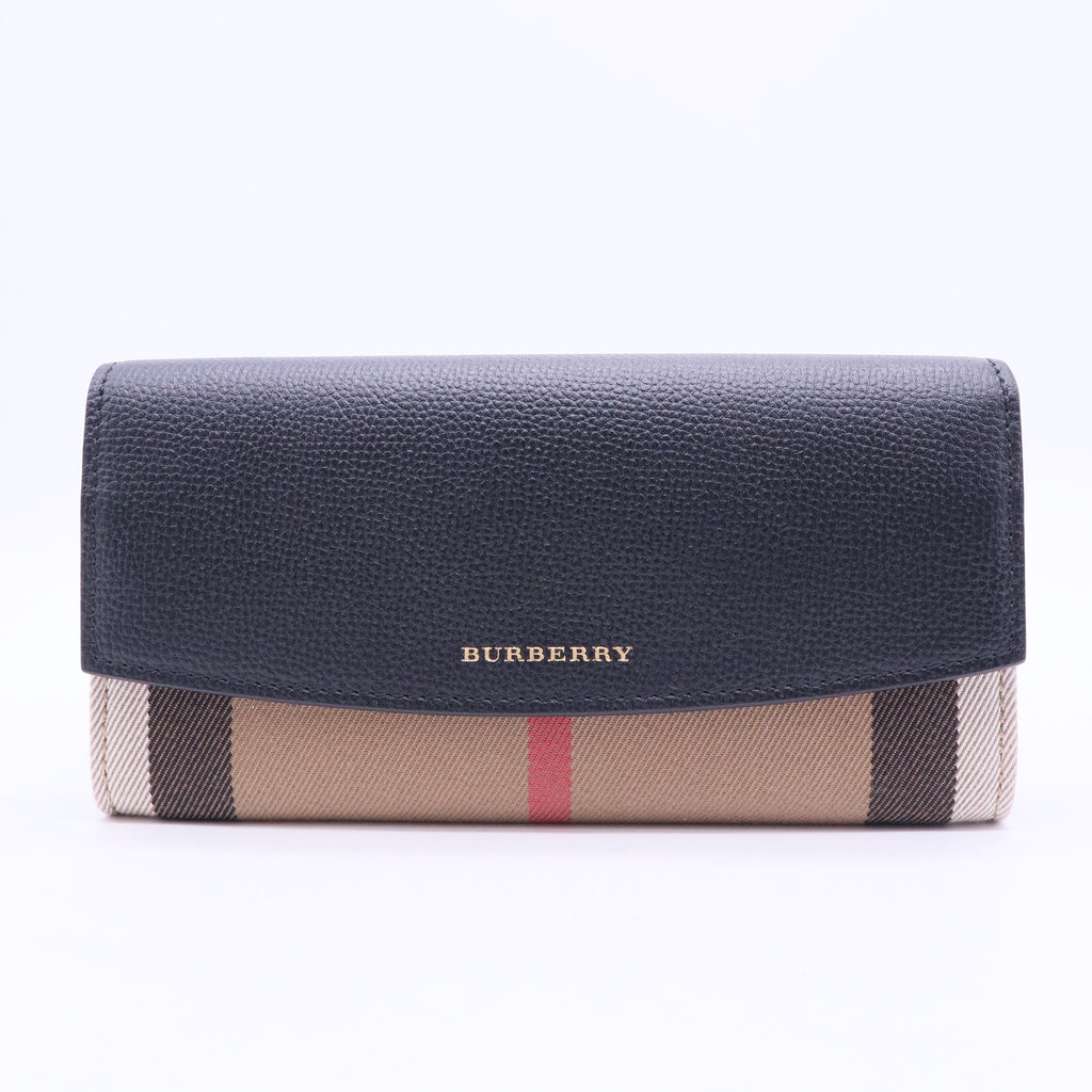Burberry  Calfskin Horseferry Check Porter Continental Wallet Tan twins w20140