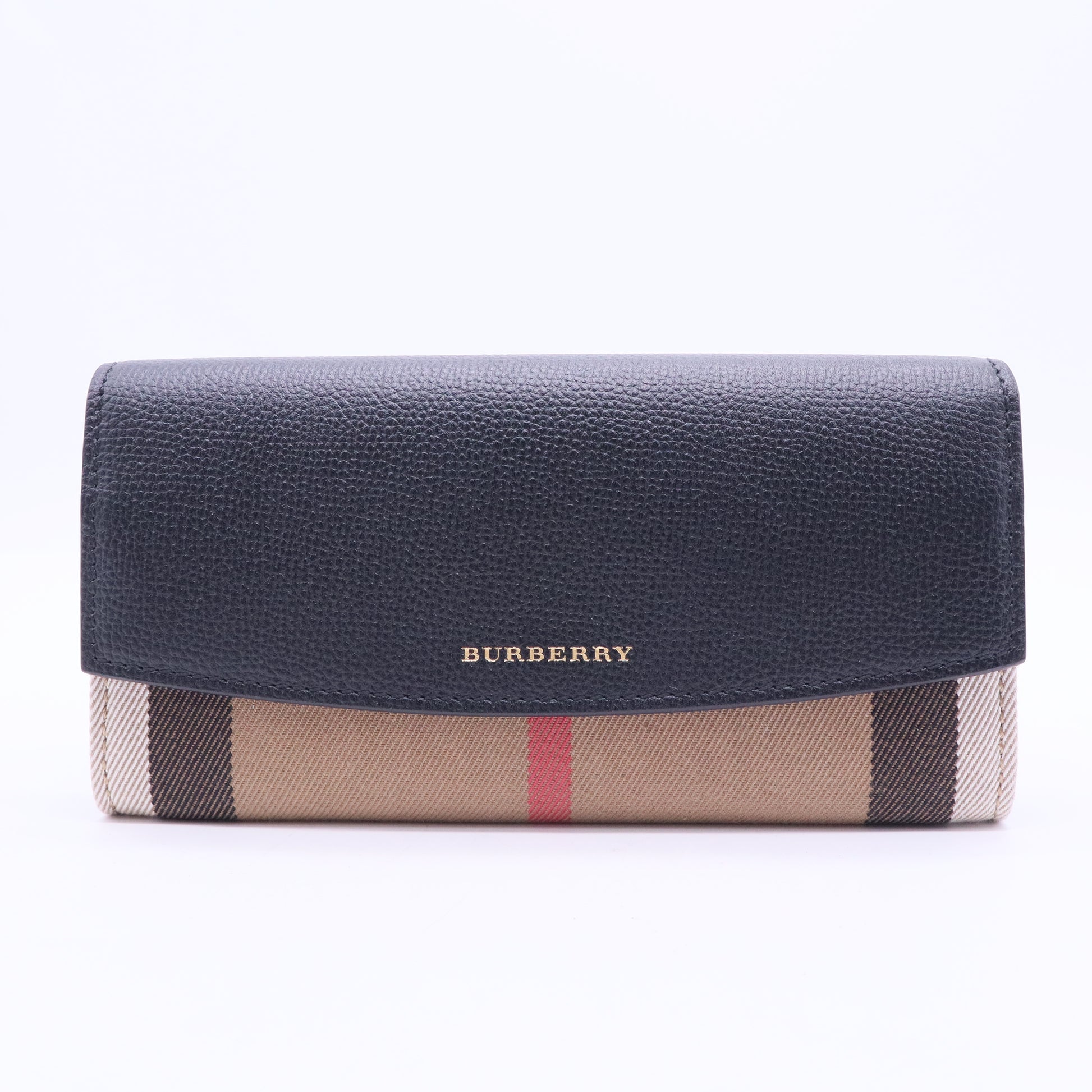 Burberry  Calfskin Horseferry Check Porter Continental Wallet Tan twins w20140