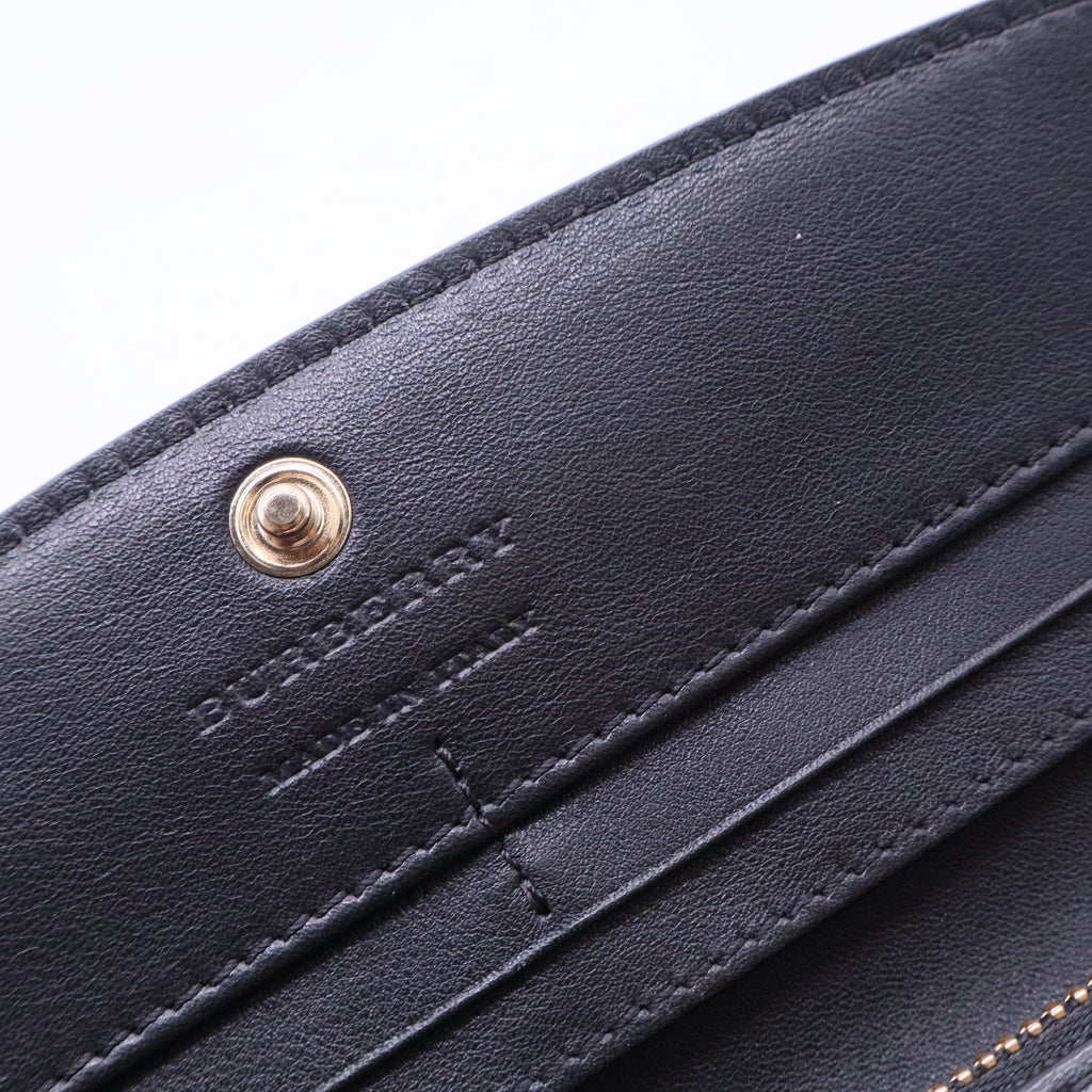 Burberry  Calfskin Horseferry Check Porter Continental Wallet Tan twins w20140