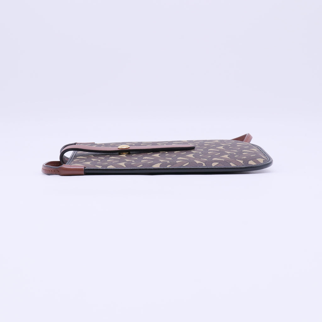 Burberry Monogram Print E-Canvas Anne Phone Case with Strap B22862