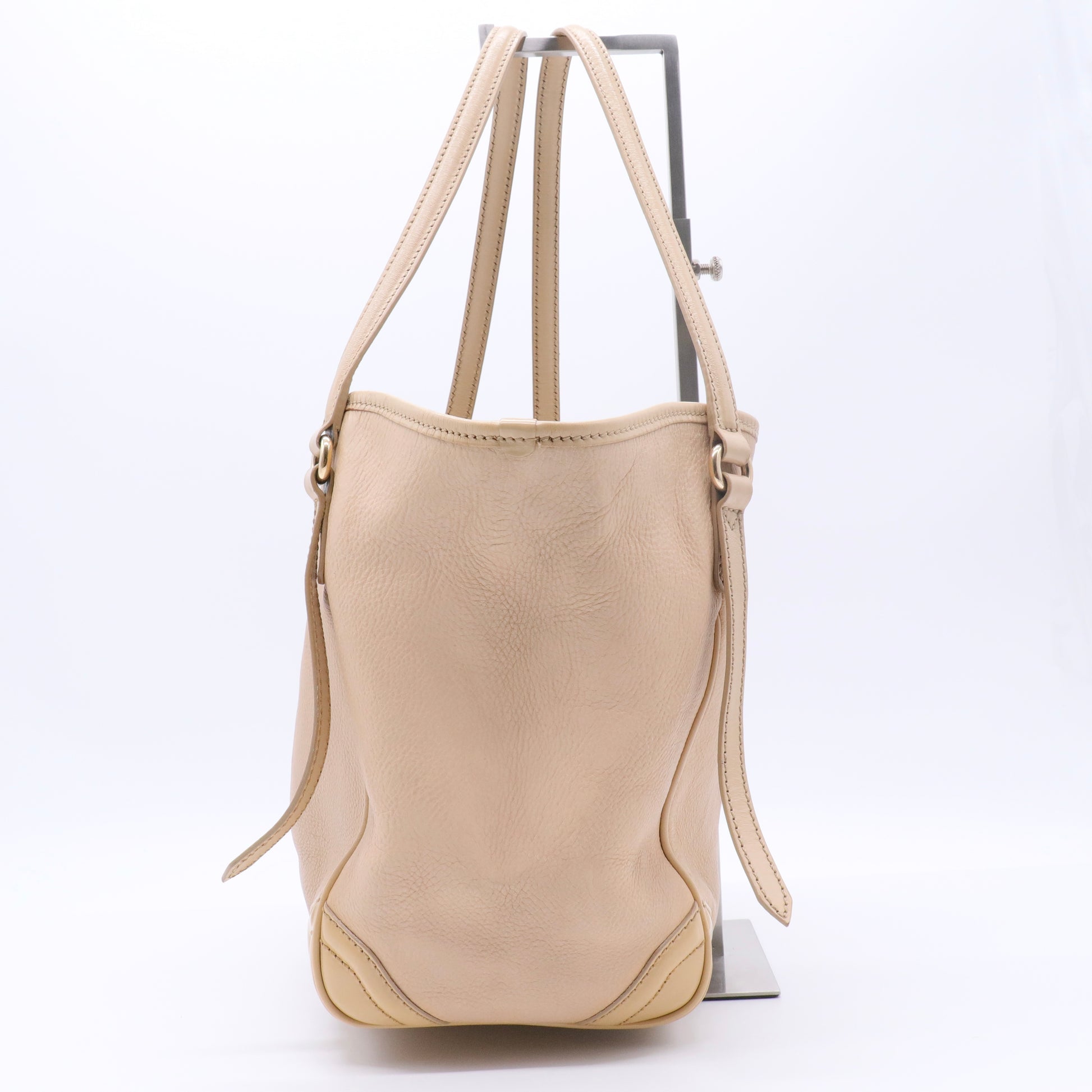 Cream Leather Canterbury Tote