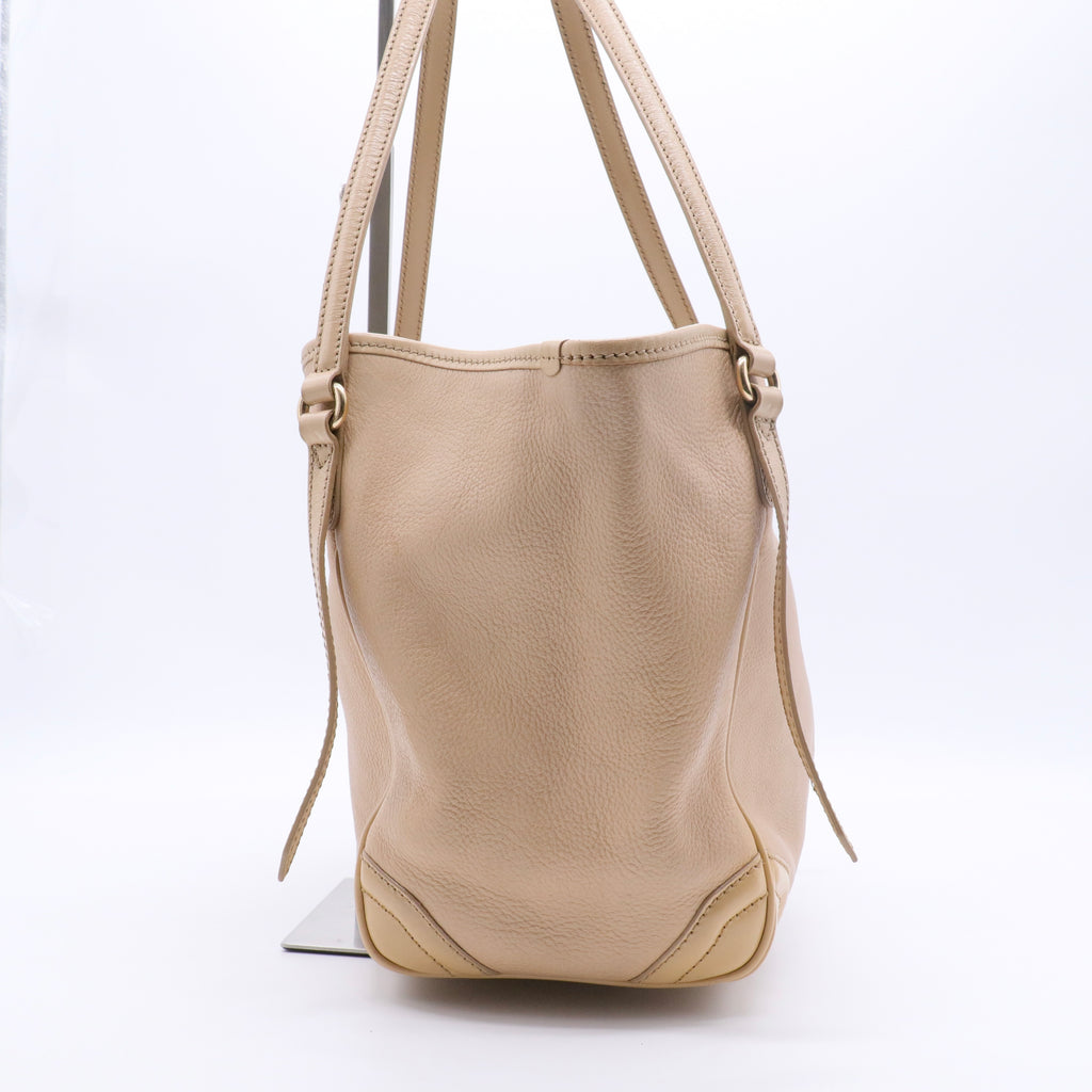 Cream Leather Canterbury Tote