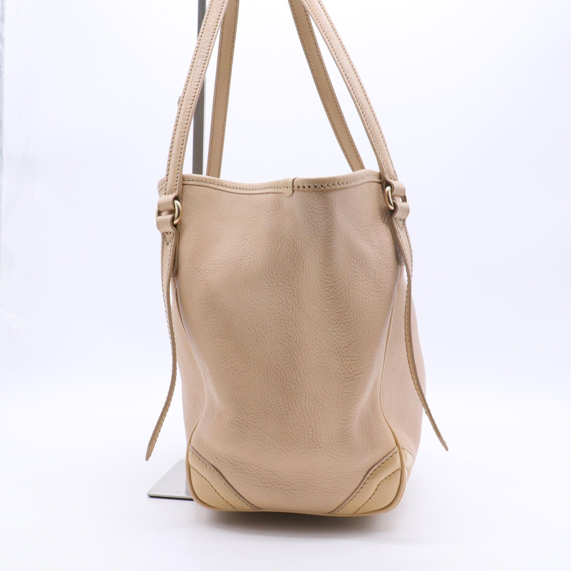 Cream Leather Canterbury Tote
