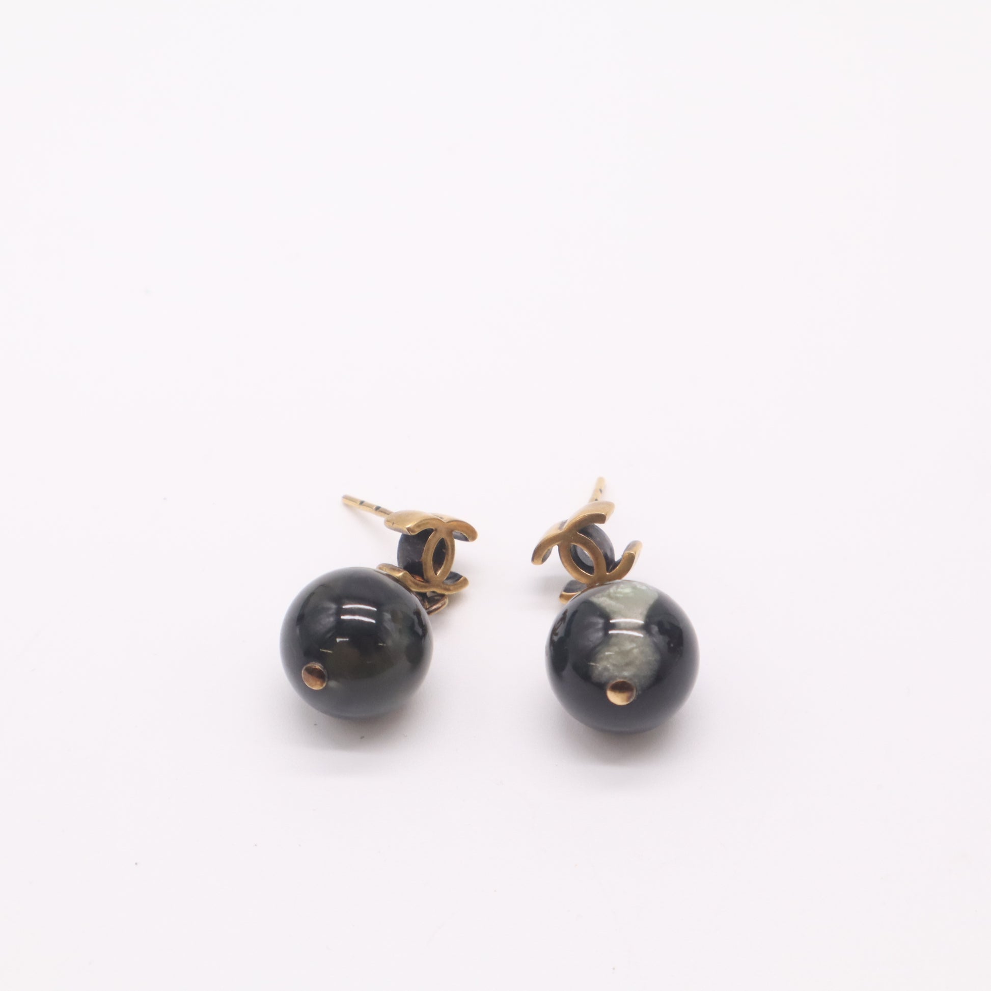 Chanel Sphere CC Stud Resin Ball Drop Earrings W22373