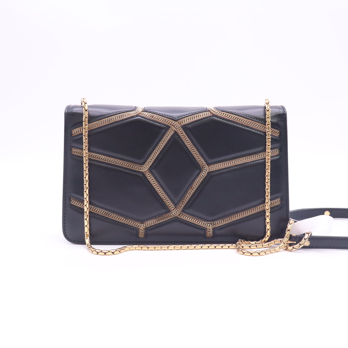 Bvlgari Serpenti Forever Crossboy Medium Bag Calfskin Metal Black B24247