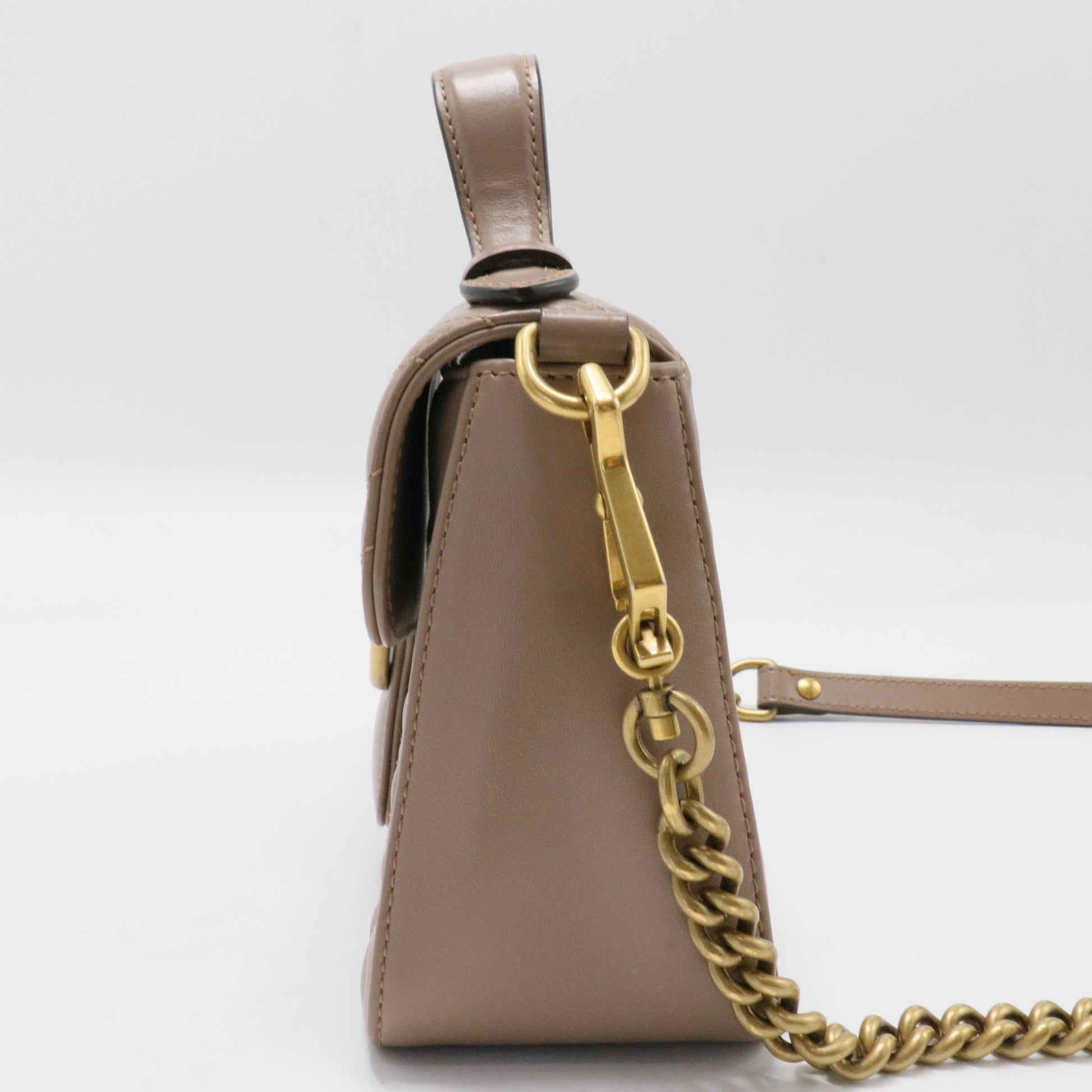 GG Marmont Top Handle Flap Bag Matelasse Leather Mini
