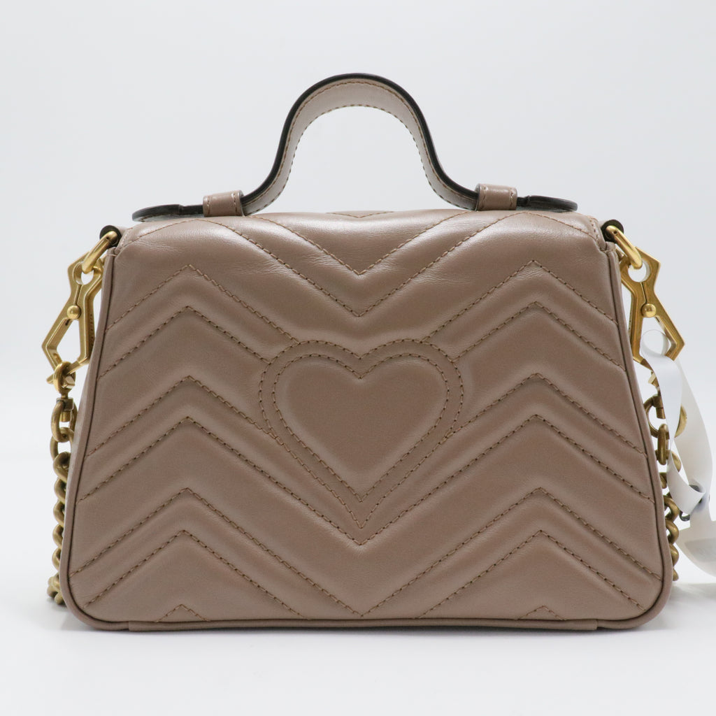 GG Marmont Top Handle Flap Bag Matelasse Leather Mini